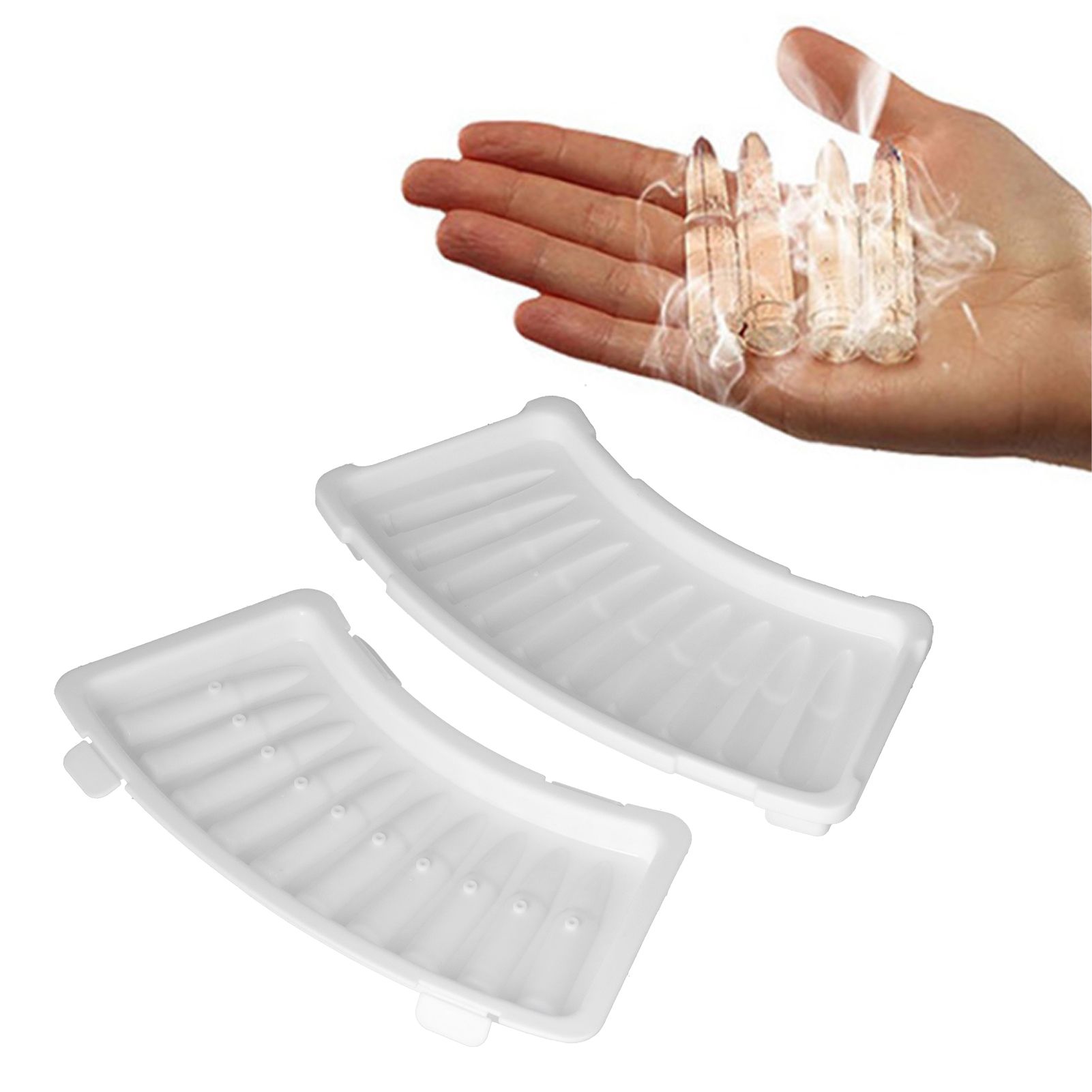 2Pcs Innovative Shaped Ice Tray with Lid White Multifunctional Ice Maker Mold view 12