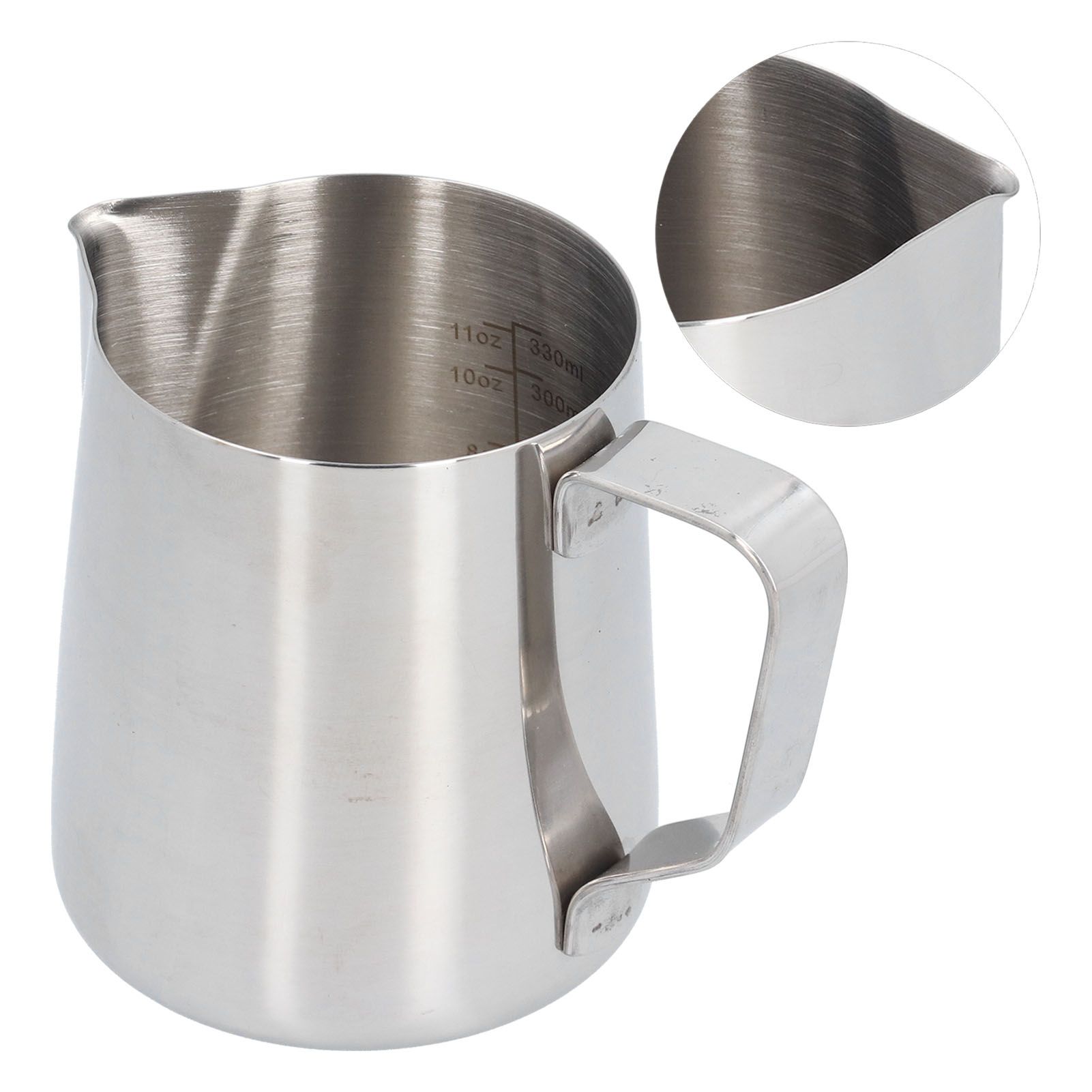 304 Stainless Steel Frothing Cup with Inner Scale Pointed Mouth Milk Frothing view 3