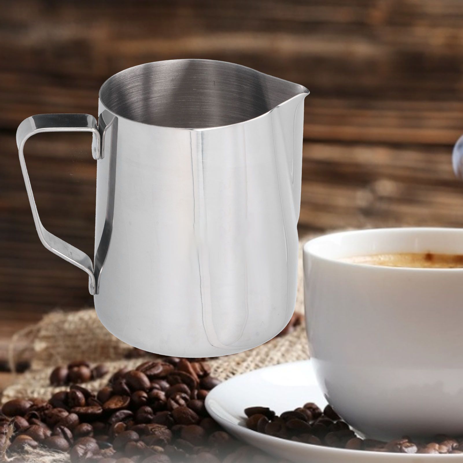 304 Stainless Steel Frothing Cup with Inner Scale Pointed Mouth Milk Frothing view 12