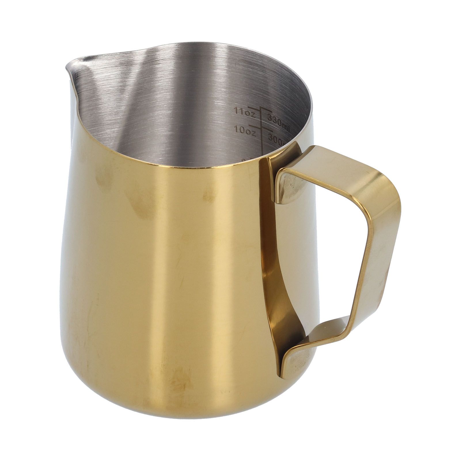 304 Stainless Steel Milk Frothing Pitcher with Inner Scale Pointed Mouth view 3
