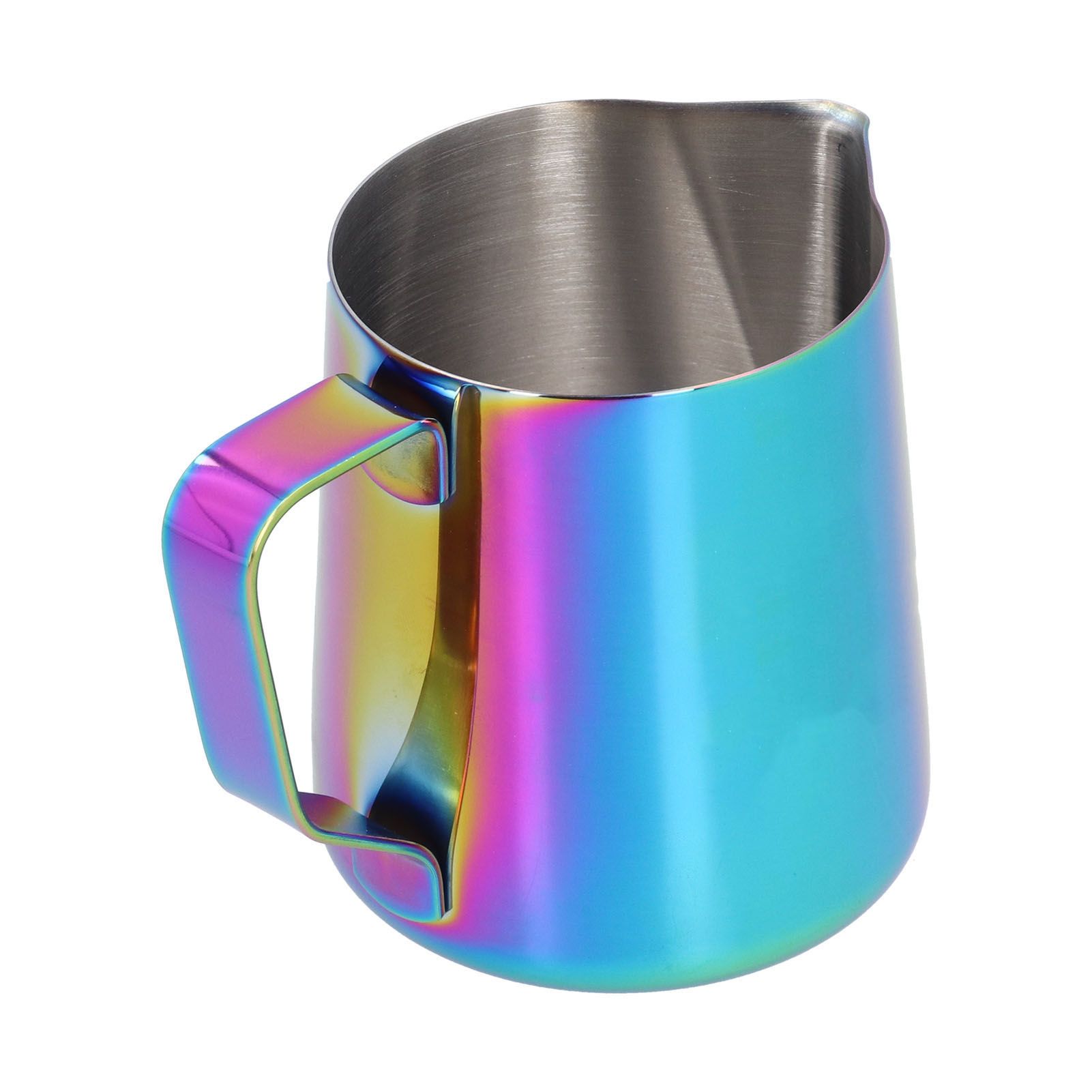 304 Stainless Steel Milk Frothing Pitcher with Inner Scale Colorful Pointed view 3