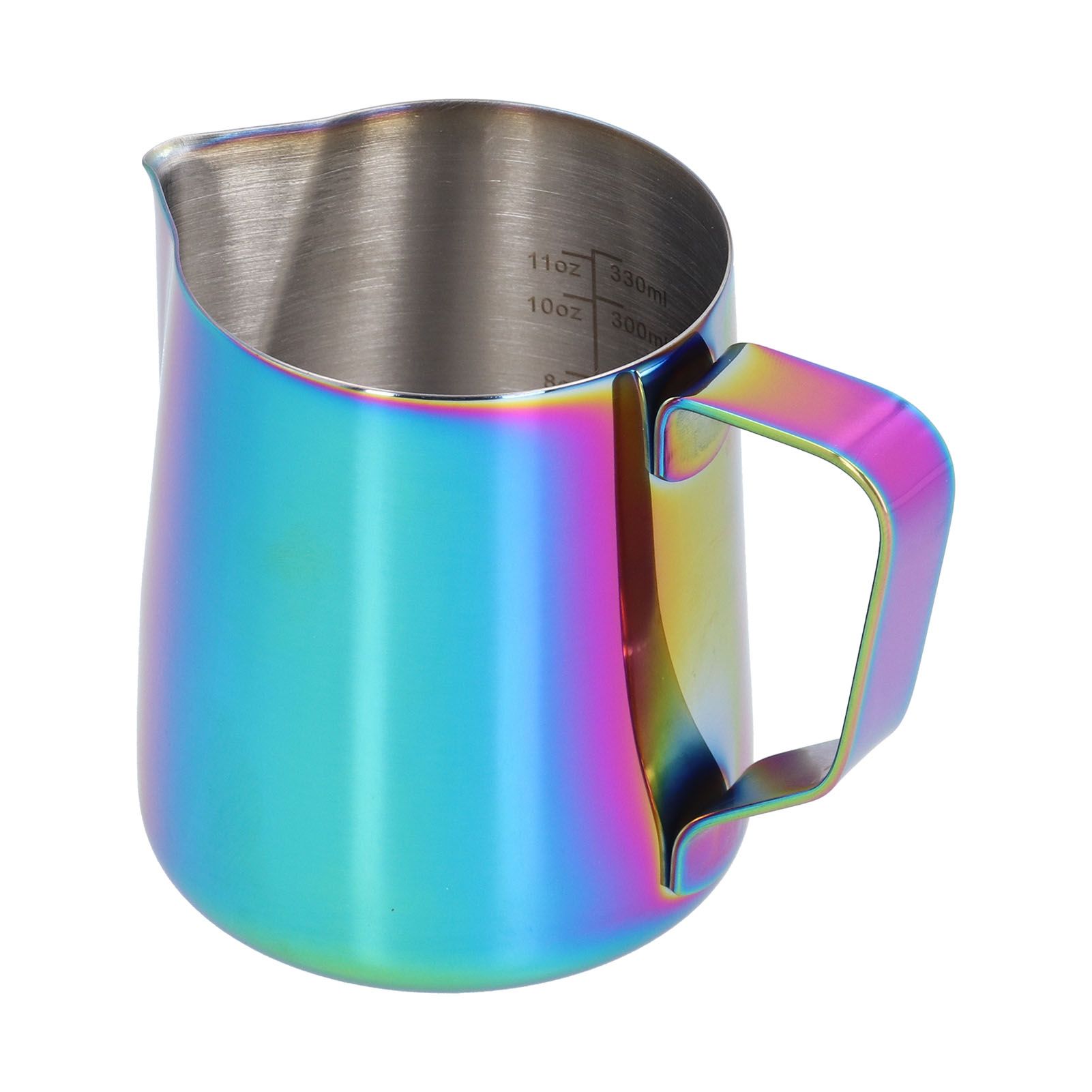 304 Stainless Steel Milk Frothing Pitcher with Inner Scale Colorful Pointed view 4