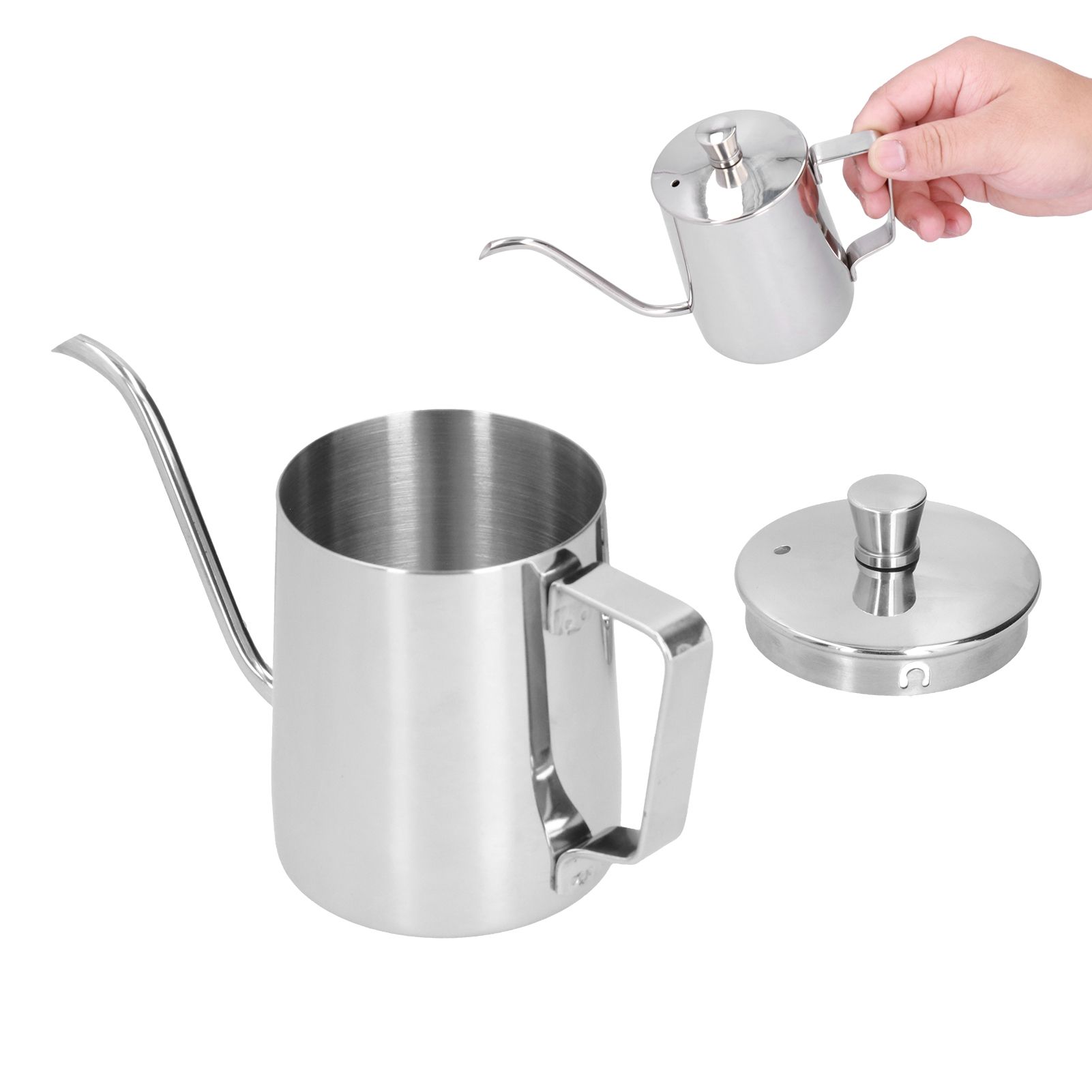350ml PTFE Coffee Kettle with Lid 304 Stainless Steel Pour Over Coffee Pot for view 9