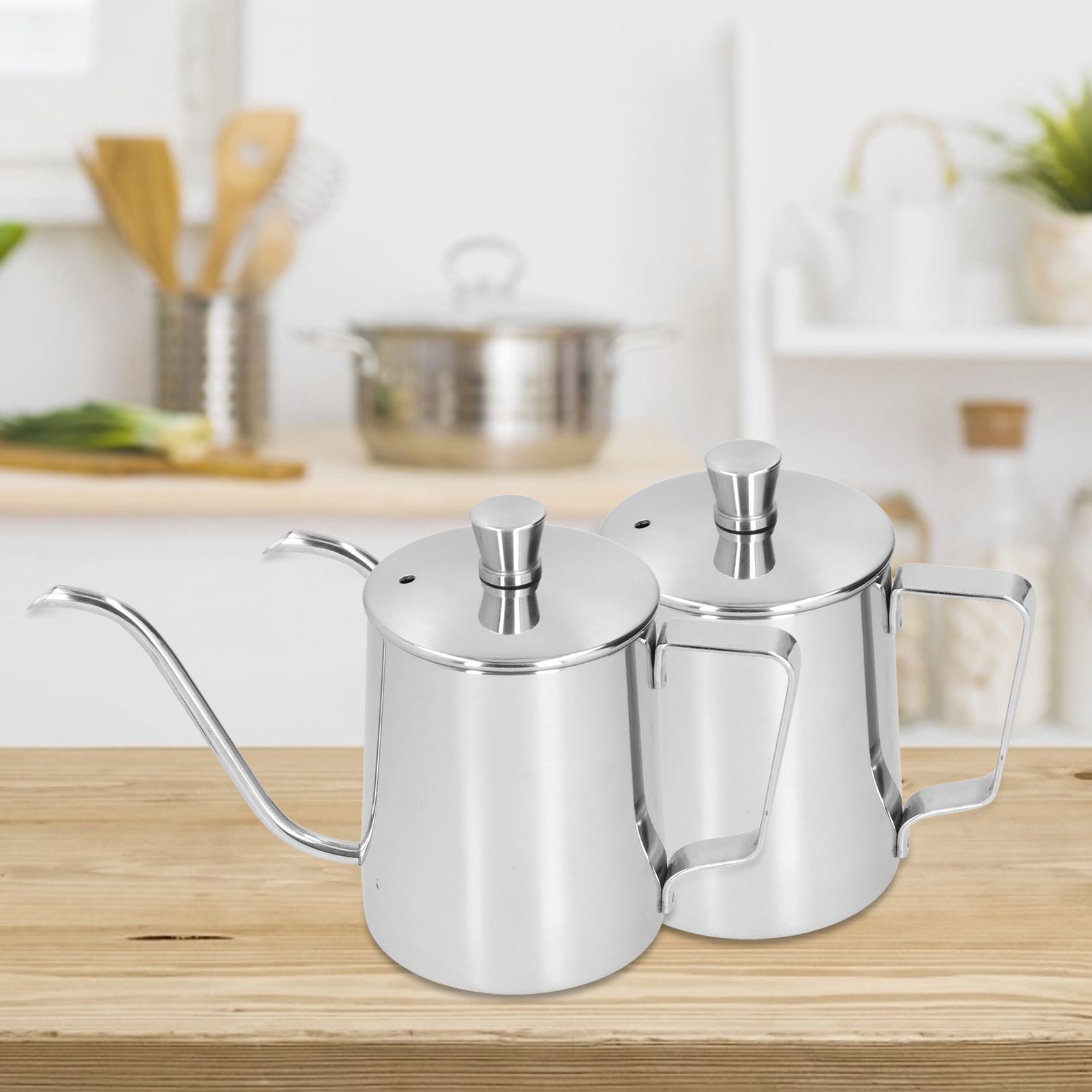350ml PTFE Coffee Kettle with Lid 304 Stainless Steel Pour Over Coffee Pot for view 12
