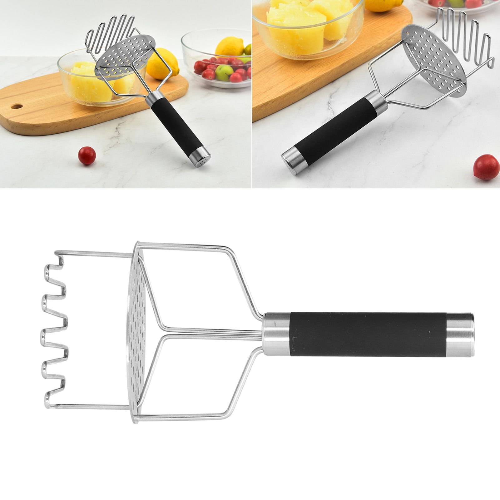 Double Layers Design Potato Presser Stainless Steel Potato Pumpkin Masher view 11
