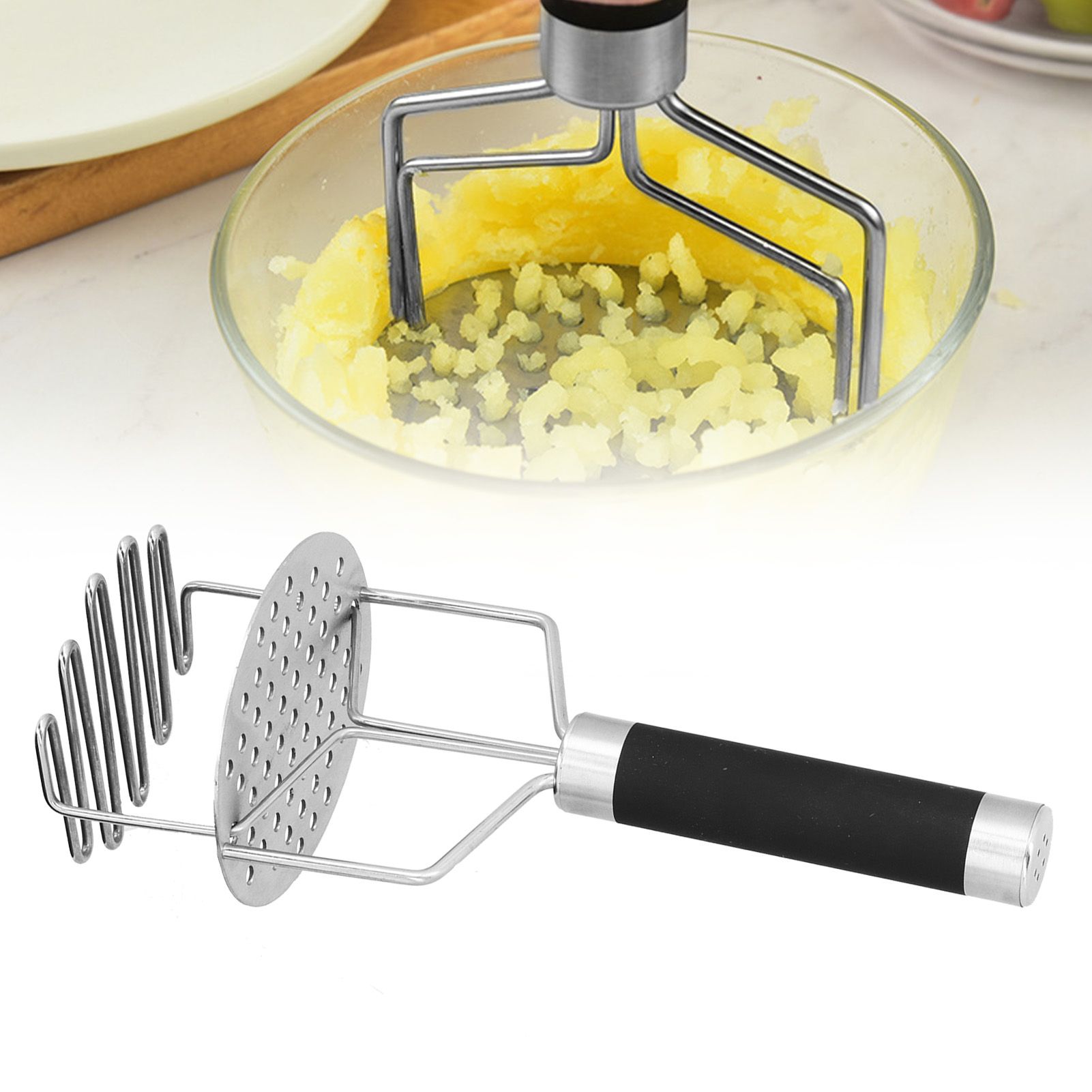 Double Layers Design Potato Presser Stainless Steel Potato Pumpkin Masher view 12