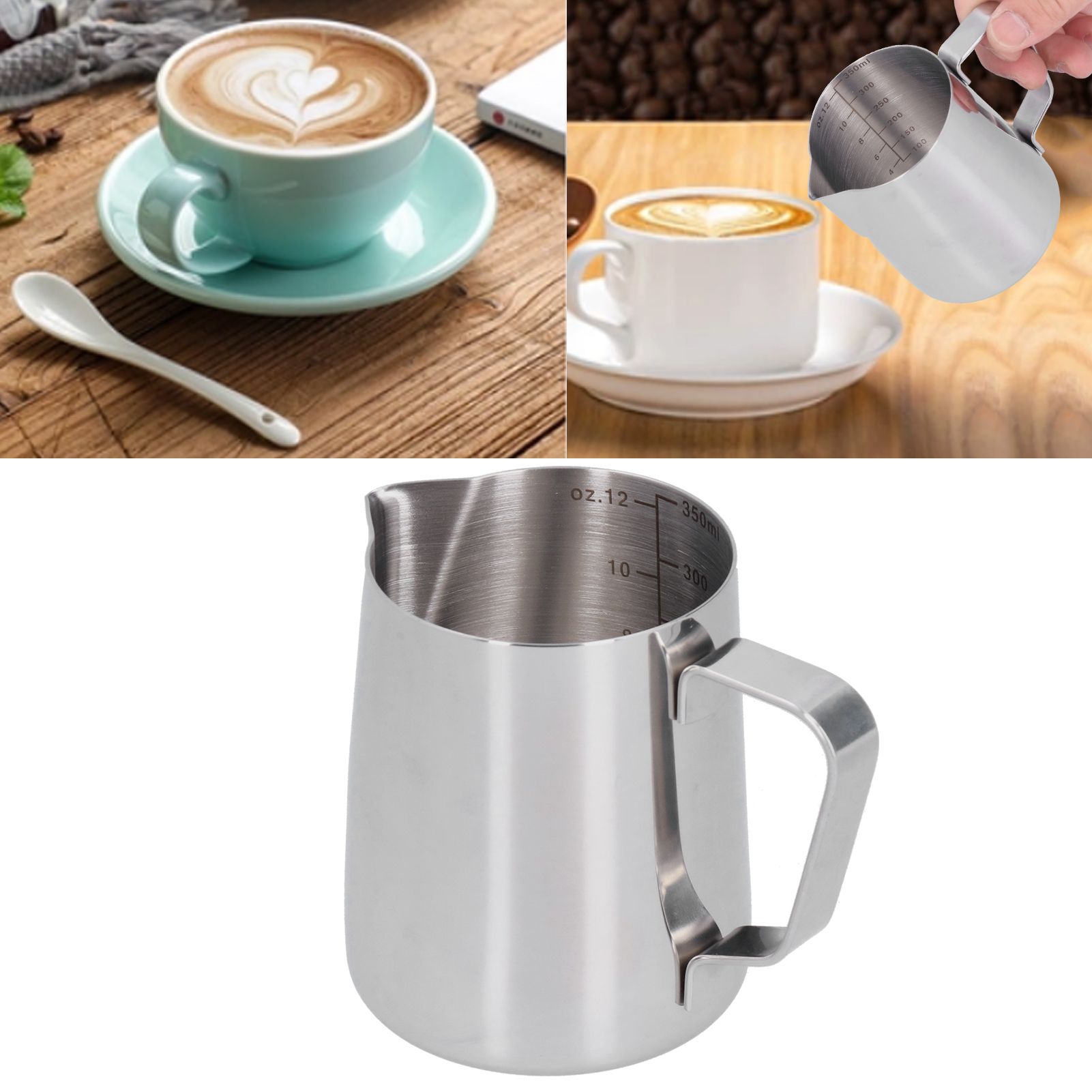 Stainless Steel Frothing Cup Pointed Spout Coffee Frothing Jug Milk Coffee view 12