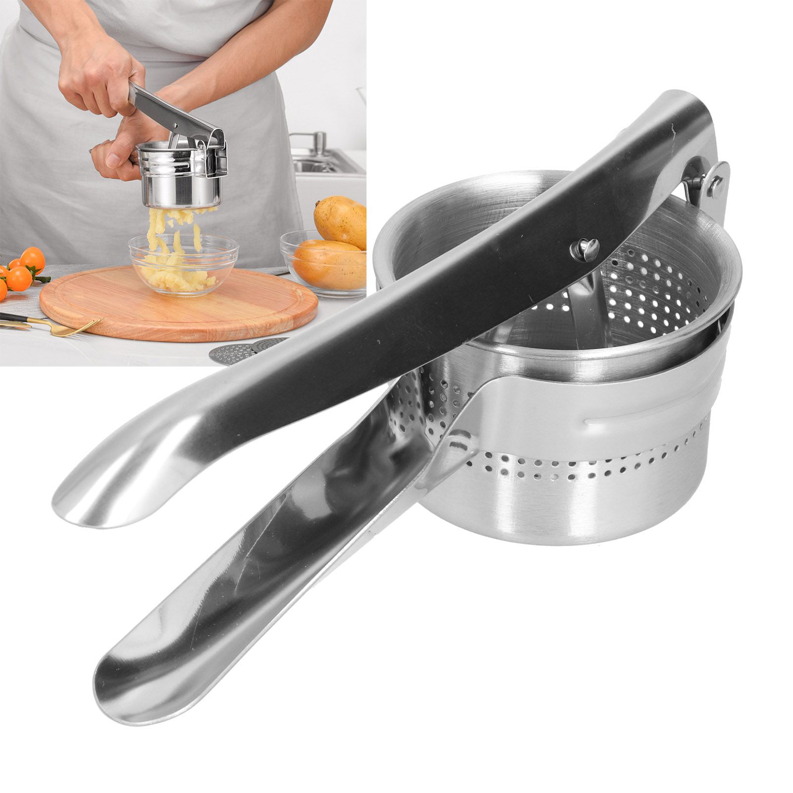 3 in 1 Stainless Steel Potato Ricer Fruit Vegetable Presser Manual Juicer view 11