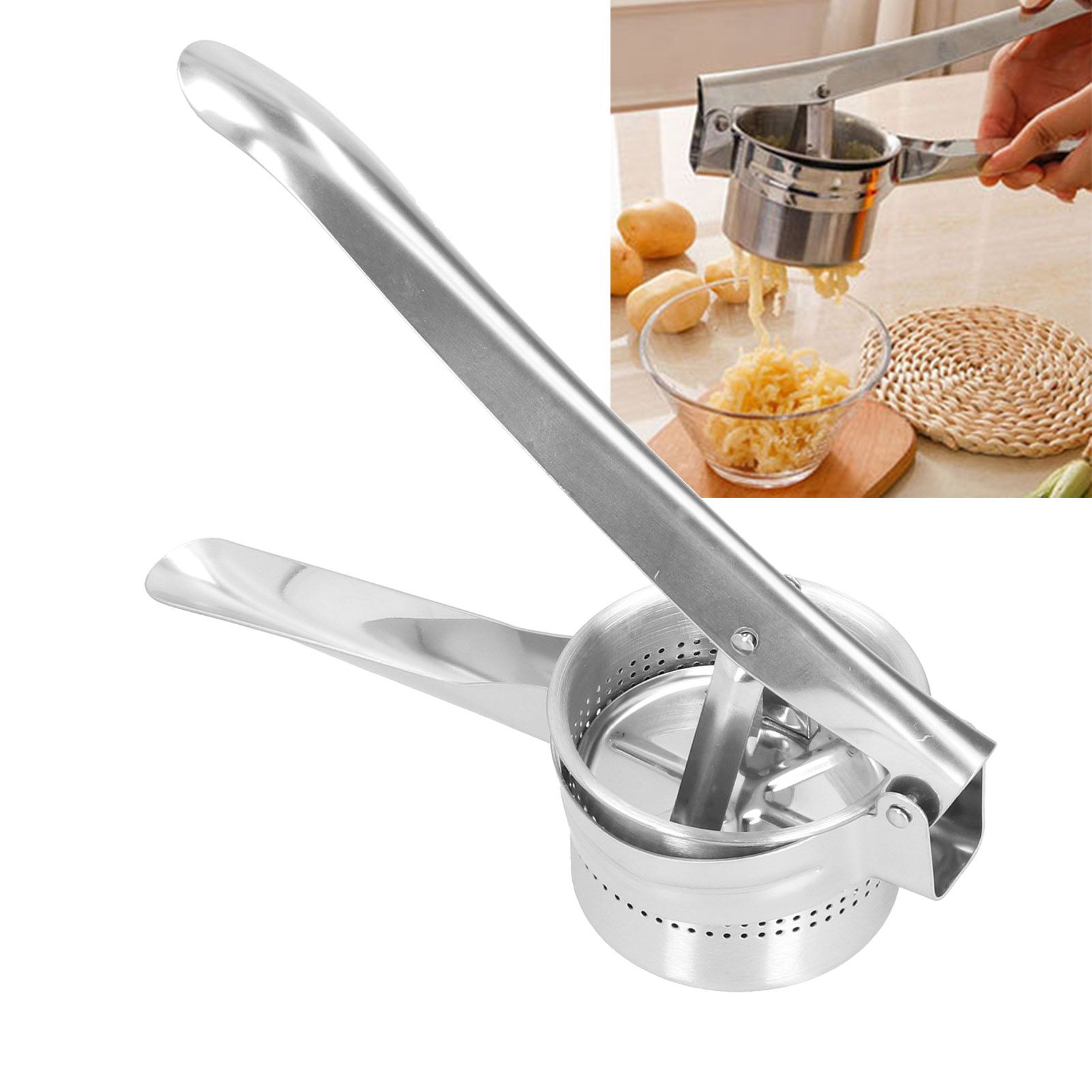 3 in 1 Stainless Steel Potato Ricer Fruit Vegetable Presser Manual Juicer view 12
