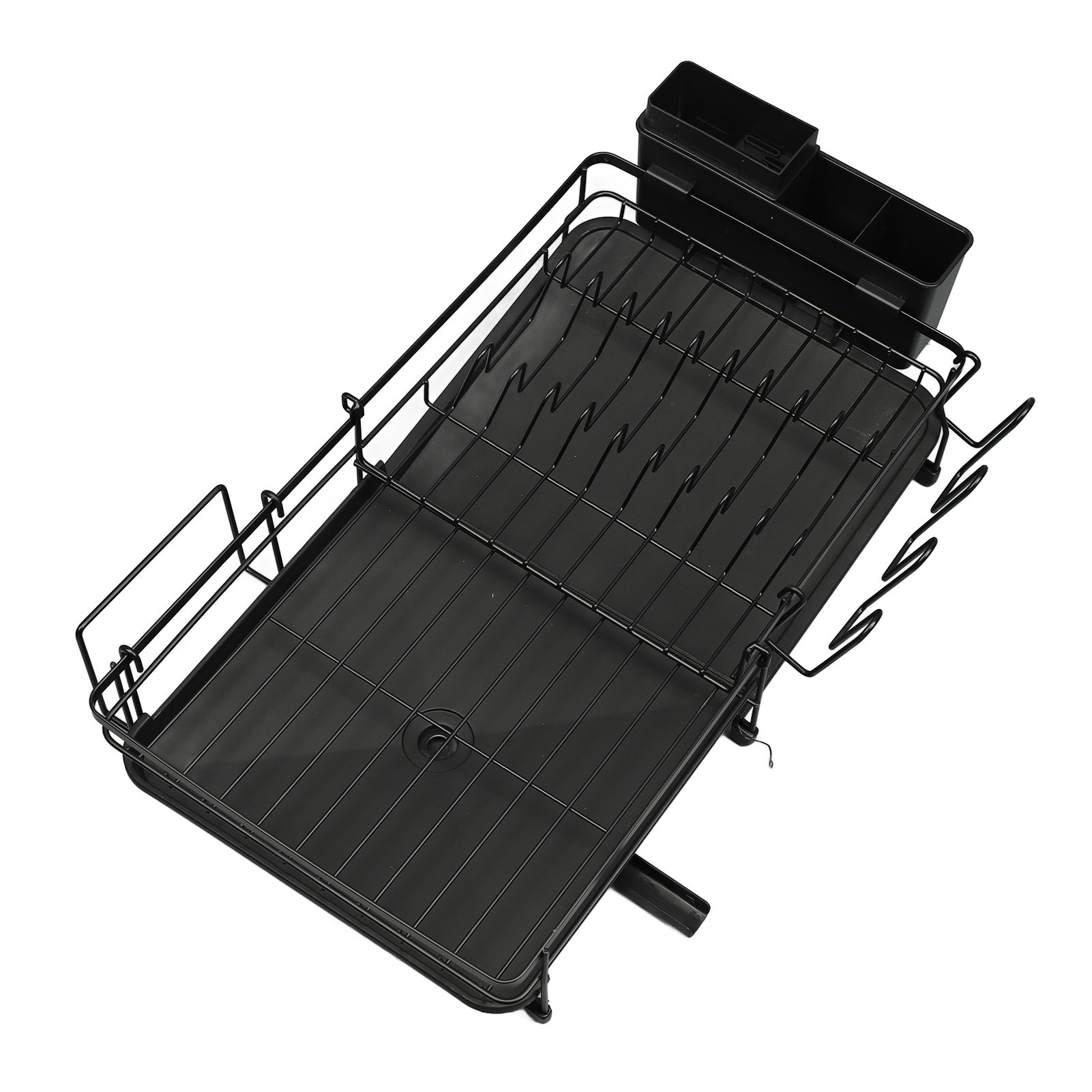 Dish Drying Rack Multifunction Rust Proof Expandable Plate Drainer with — image 1