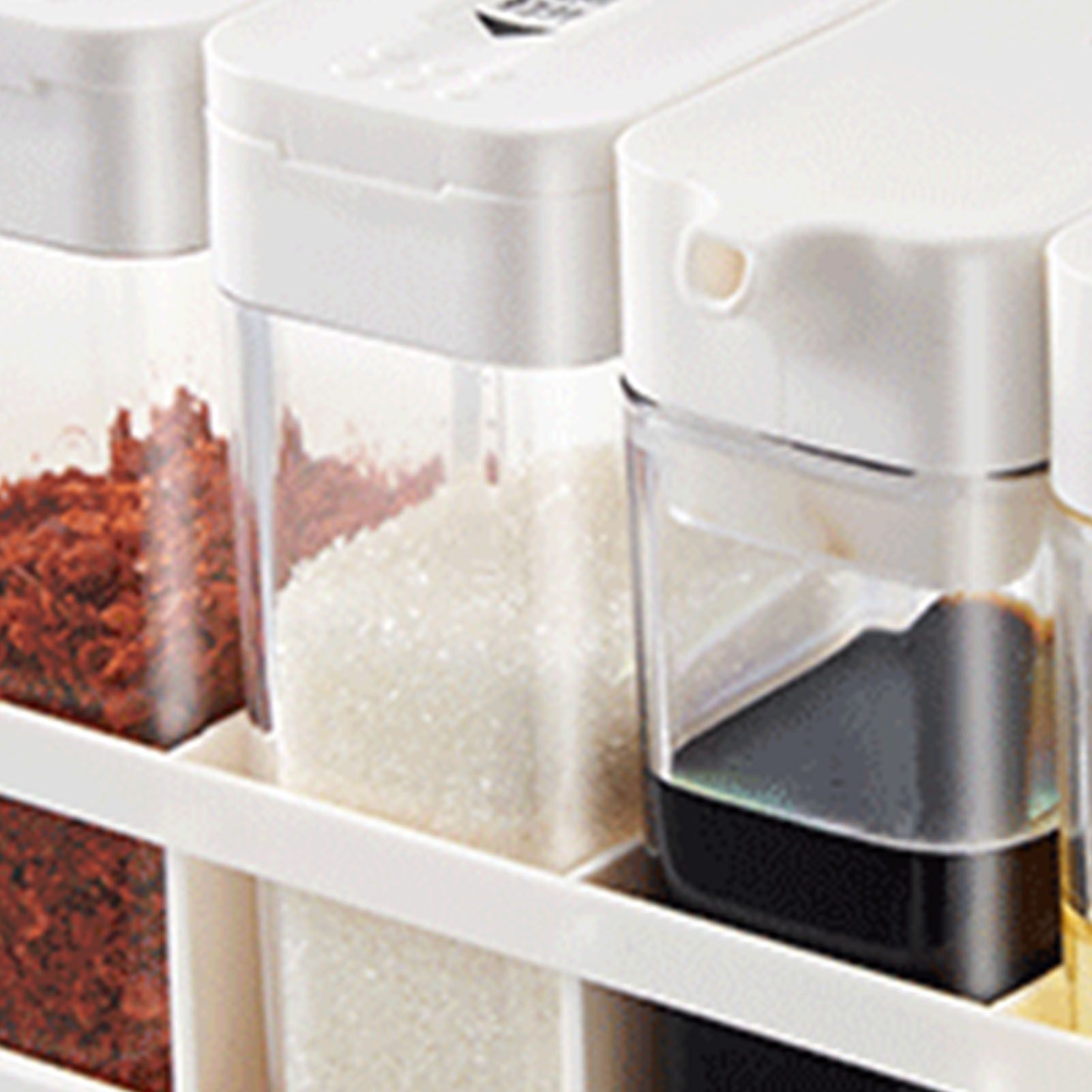 4 Grid Seasoning Box Kitchen Condiment Container 2 Spice Bottles 2 Oil Jars view 7