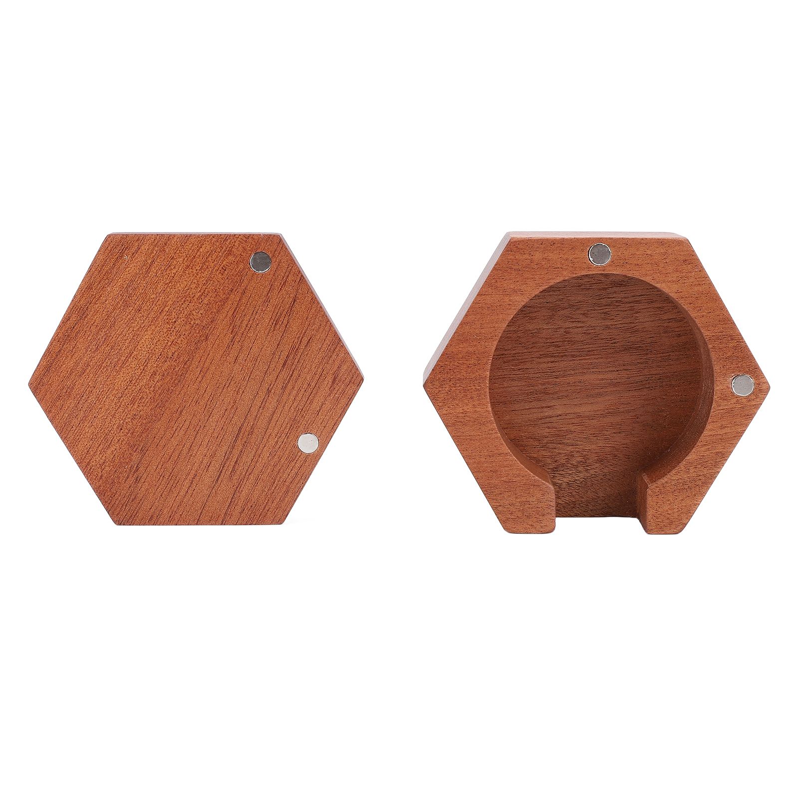 Round Coffee Paper Filter Holder Polished Surface Solid Wood Coffee Filter view 3