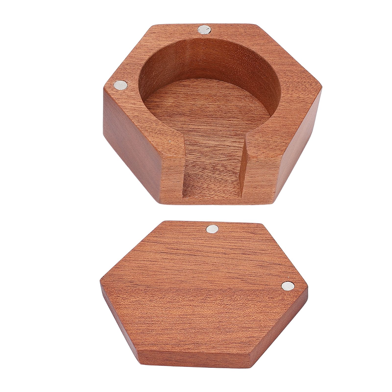 Round Coffee Paper Filter Holder Polished Surface Solid Wood Coffee Filter view 6