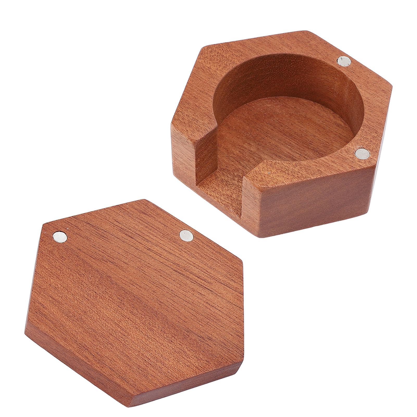 Round Coffee Paper Filter Holder Polished Surface Solid Wood Coffee Filter view 7