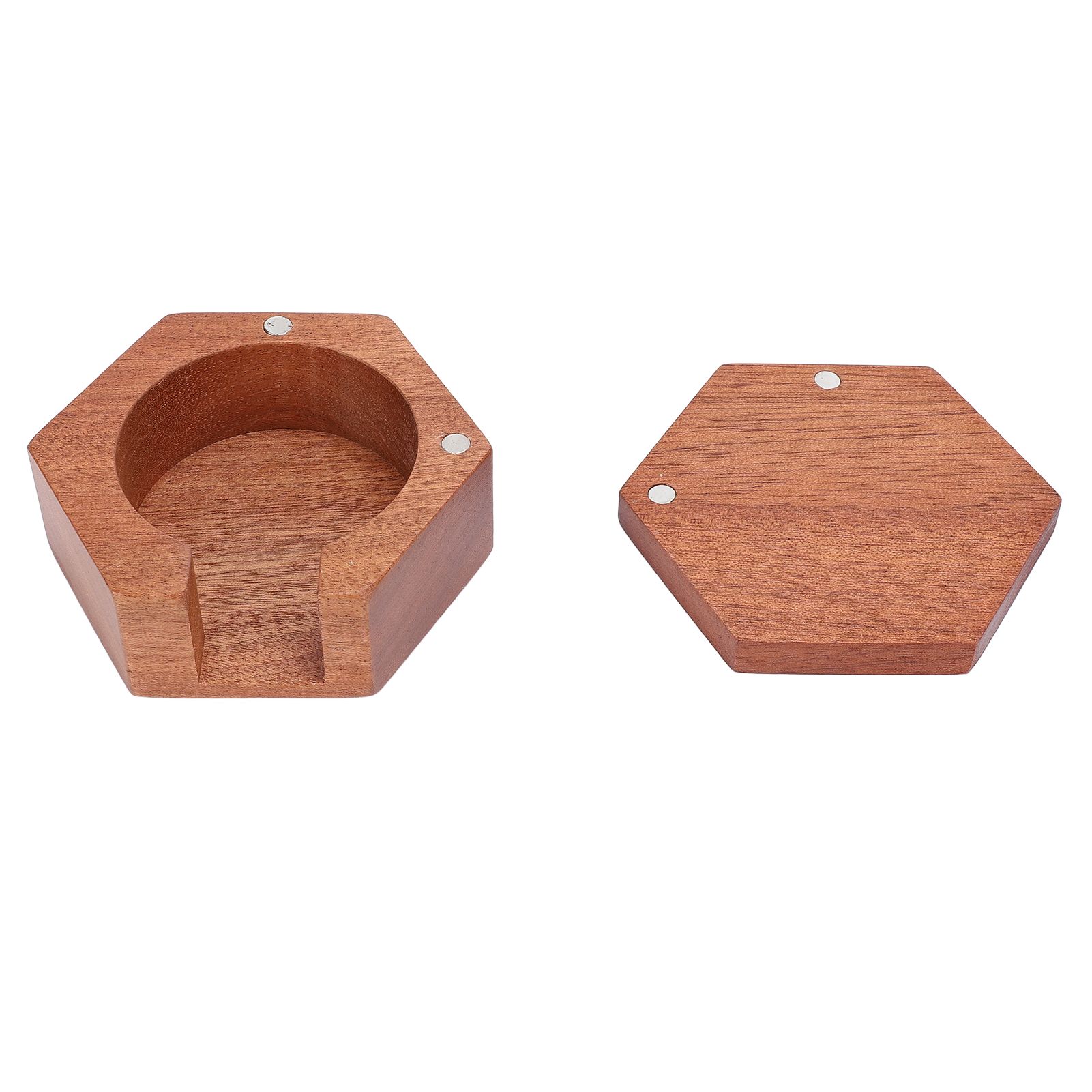 Round Coffee Paper Filter Holder Polished Surface Solid Wood Coffee Filter view 8