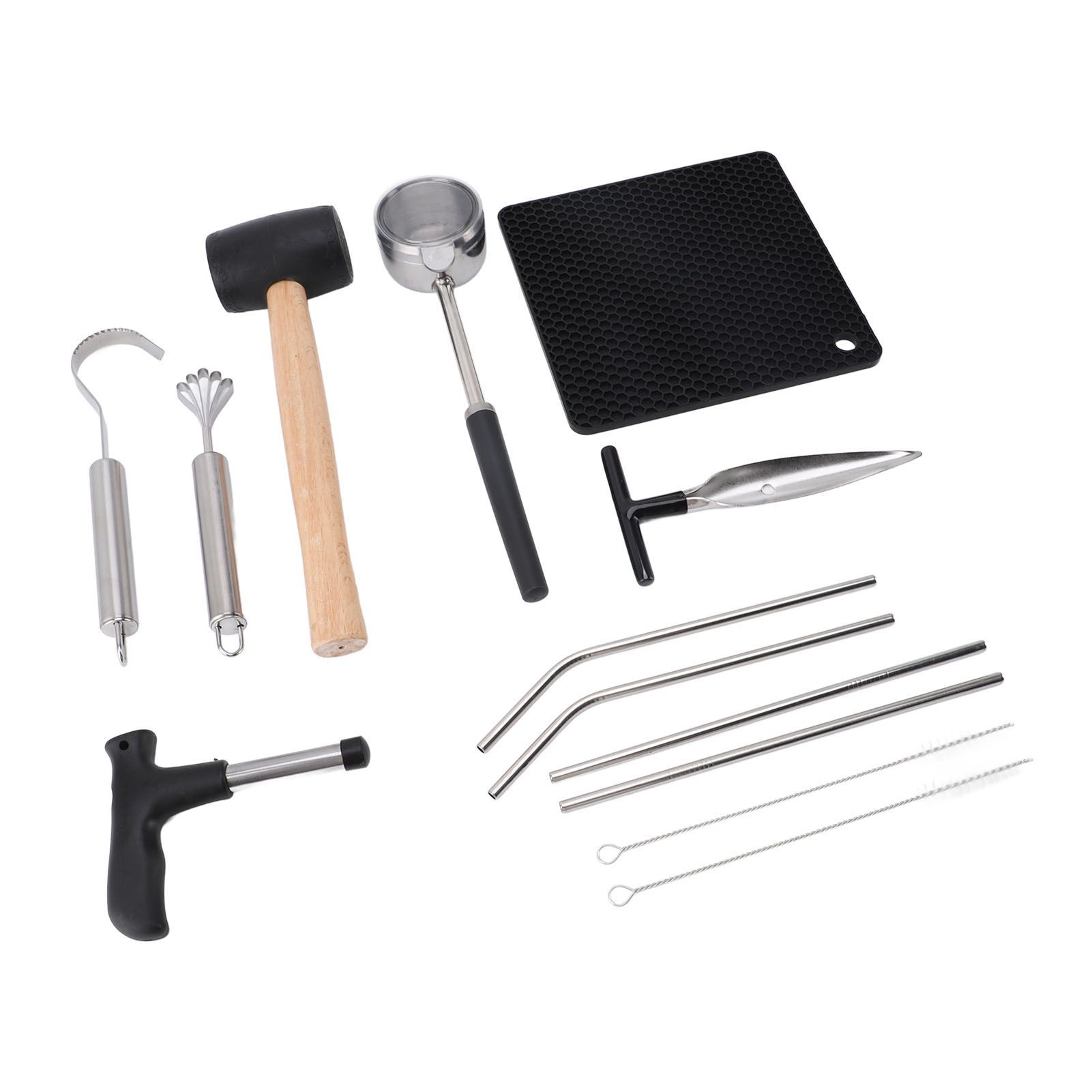 Coconut Opener Tool Set Stainless Steel Coconut Shell Puncher Cutter Rubber view 8