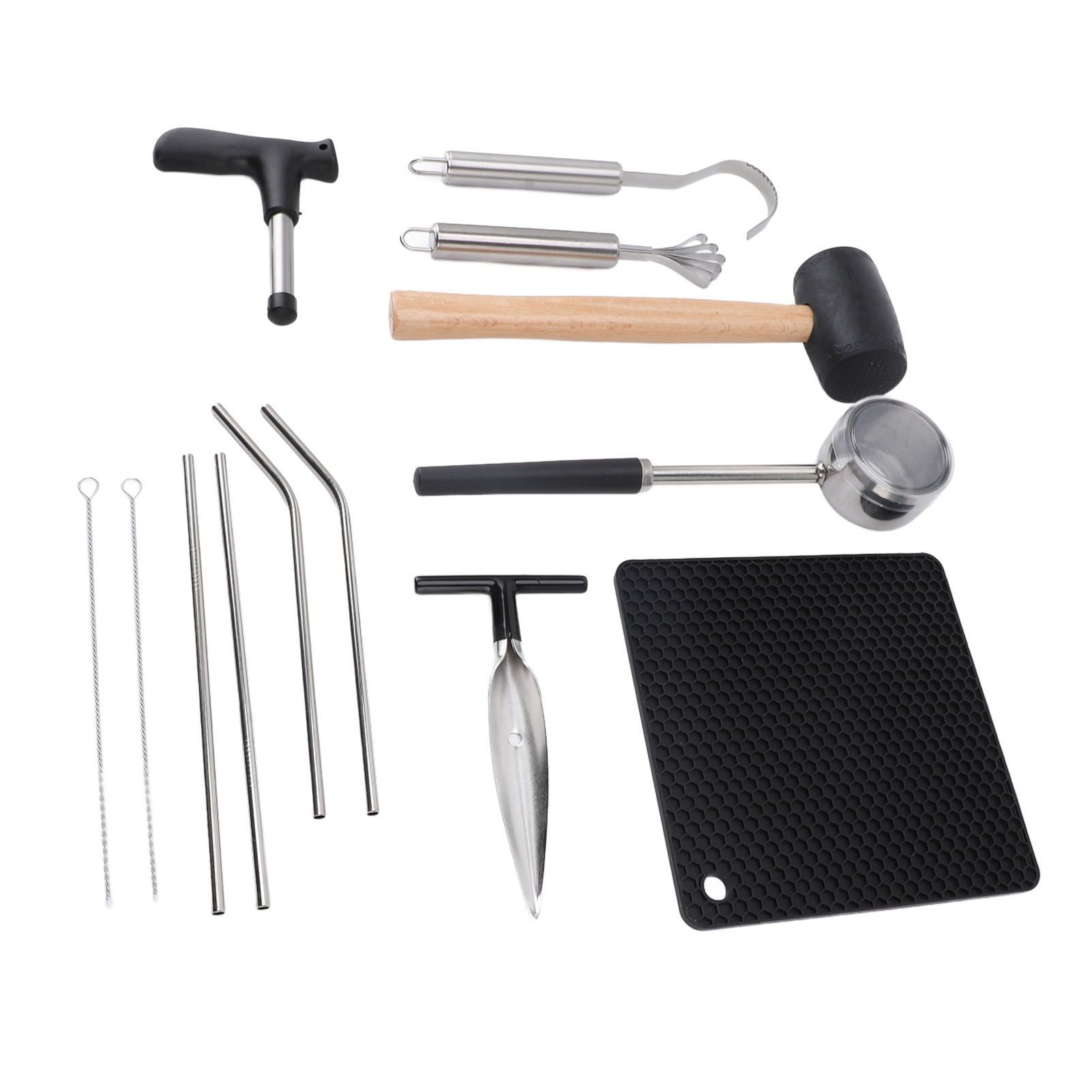 Coconut Opener Tool Set Stainless Steel Coconut Shell Puncher Cutter Rubber view 9