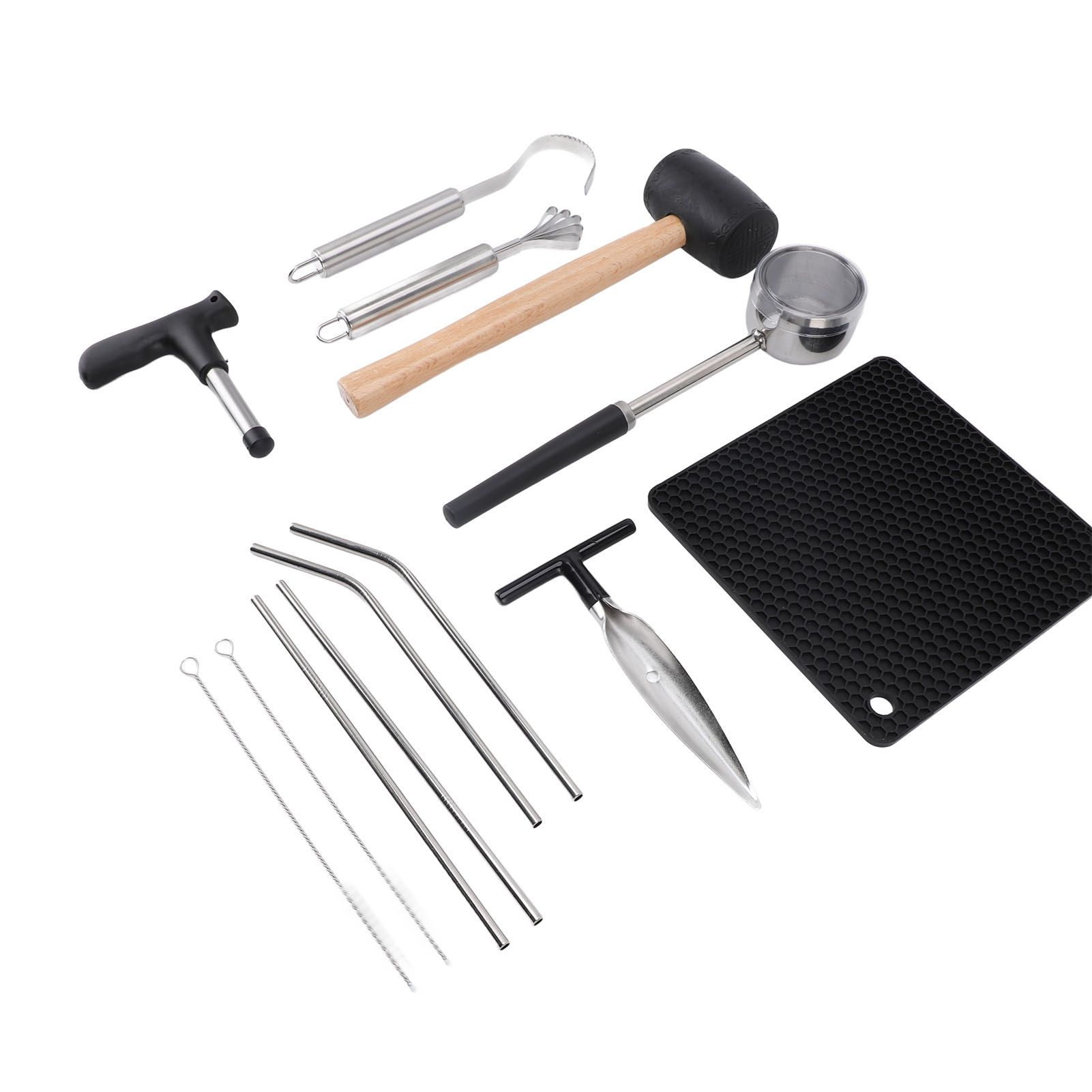 Coconut Opener Tool Set Stainless Steel Coconut Shell Puncher Cutter Rubber view 10