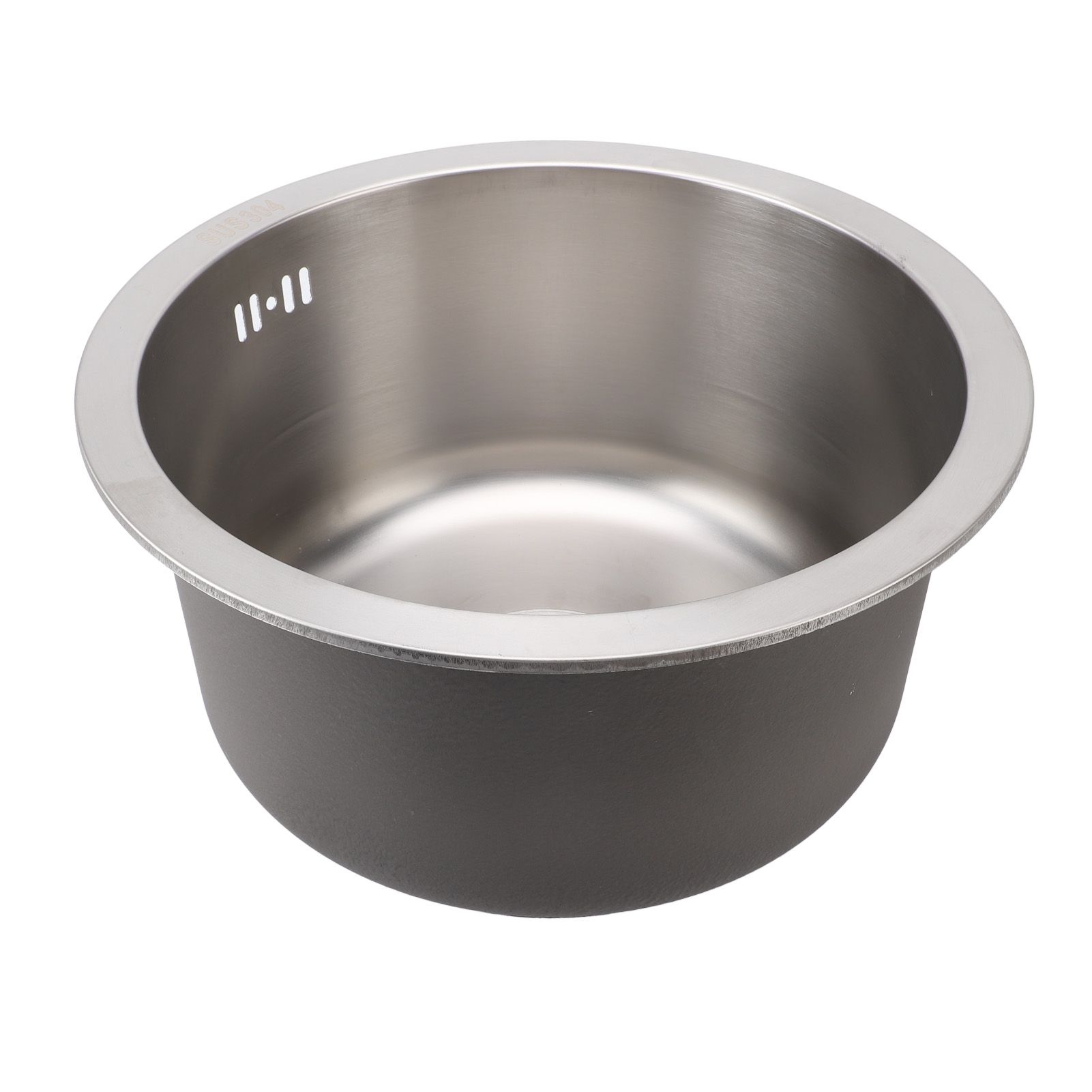 Kitchen Sink 304 Stainless Steel Brushed Single Bowl Rust Proof Round Sink for — image 1