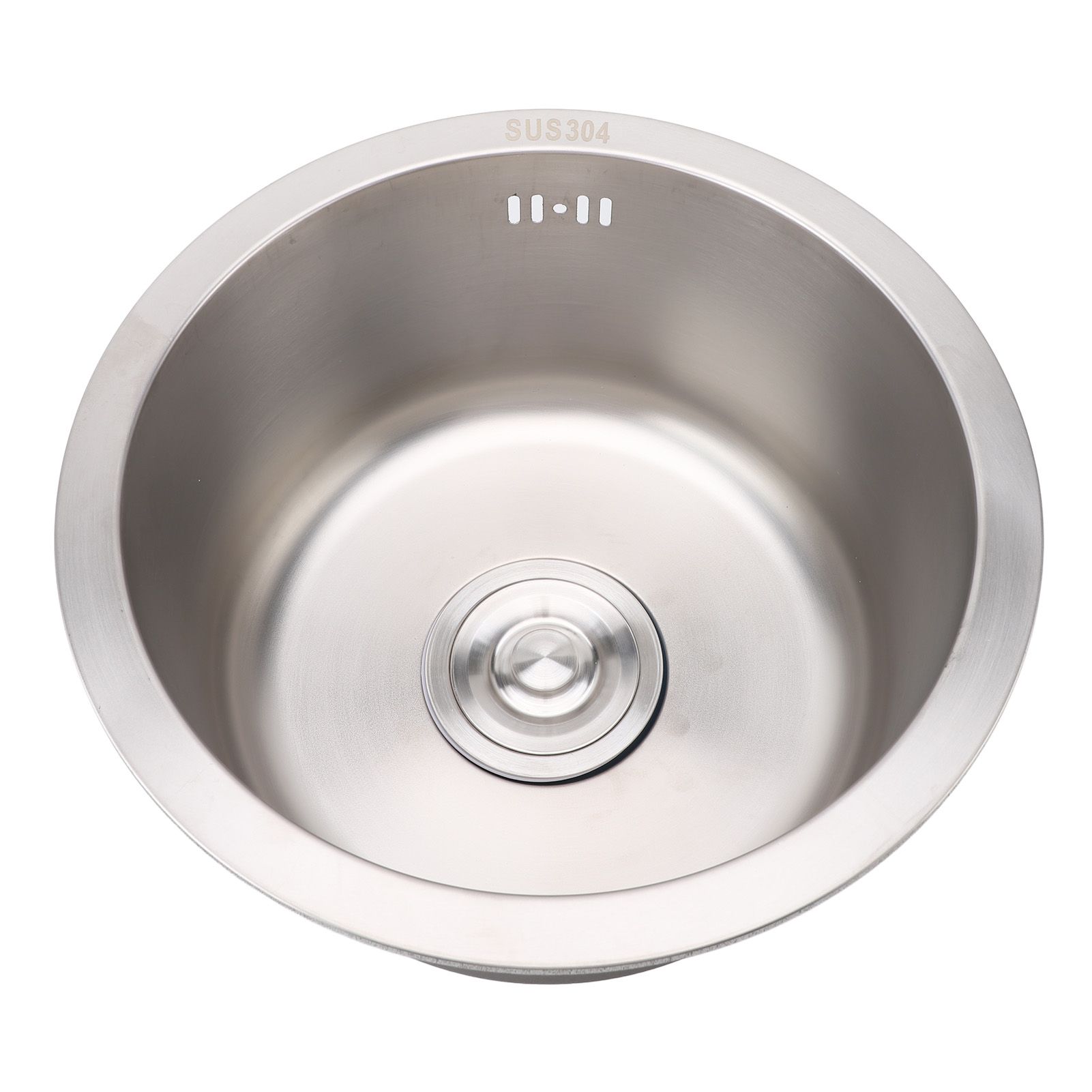 Kitchen Sink 304 Stainless Steel Brushed Single Bowl Rust Proof Round Sink for view 9