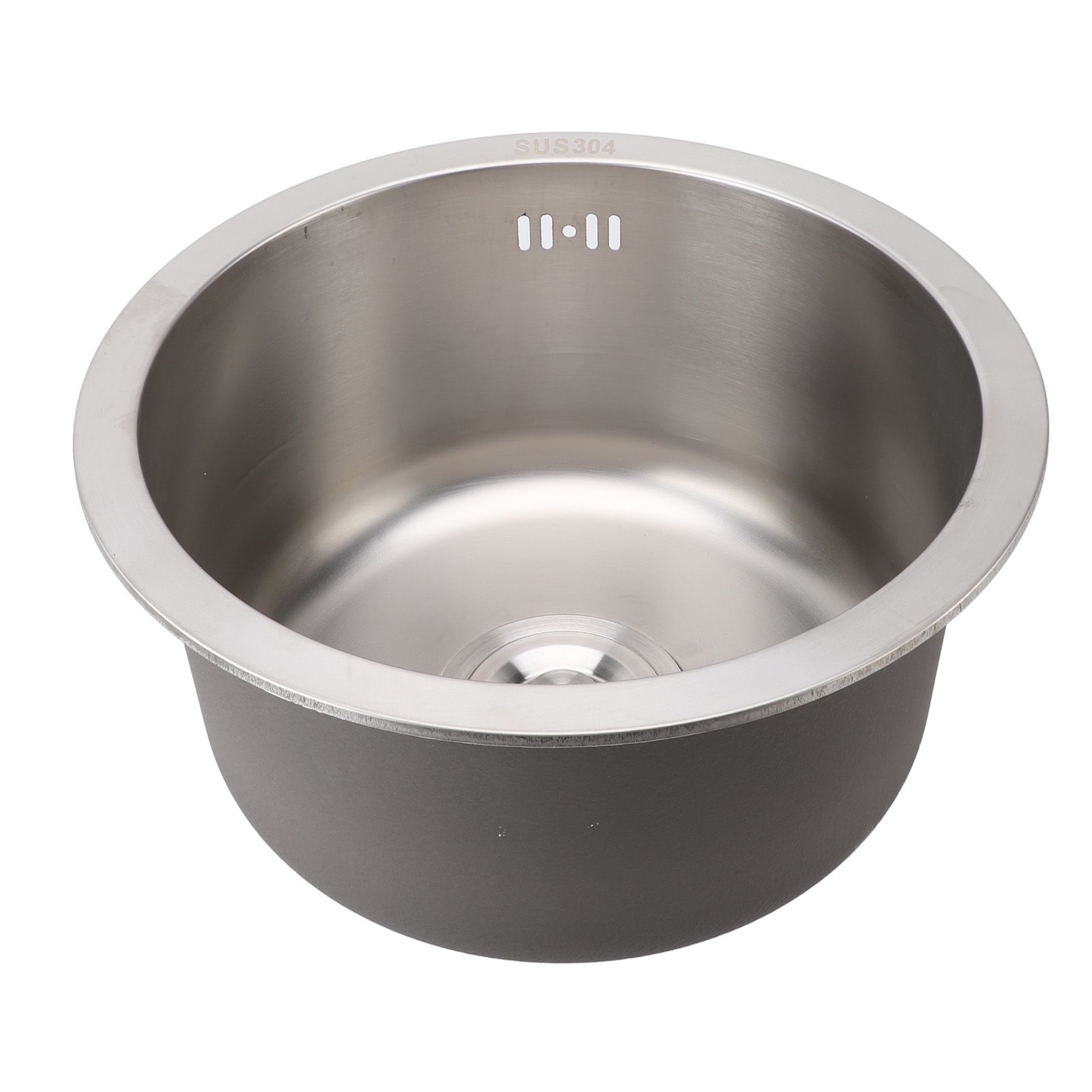 Kitchen Sink 304 Stainless Steel Brushed Single Bowl Rust Proof Round Sink for view 10