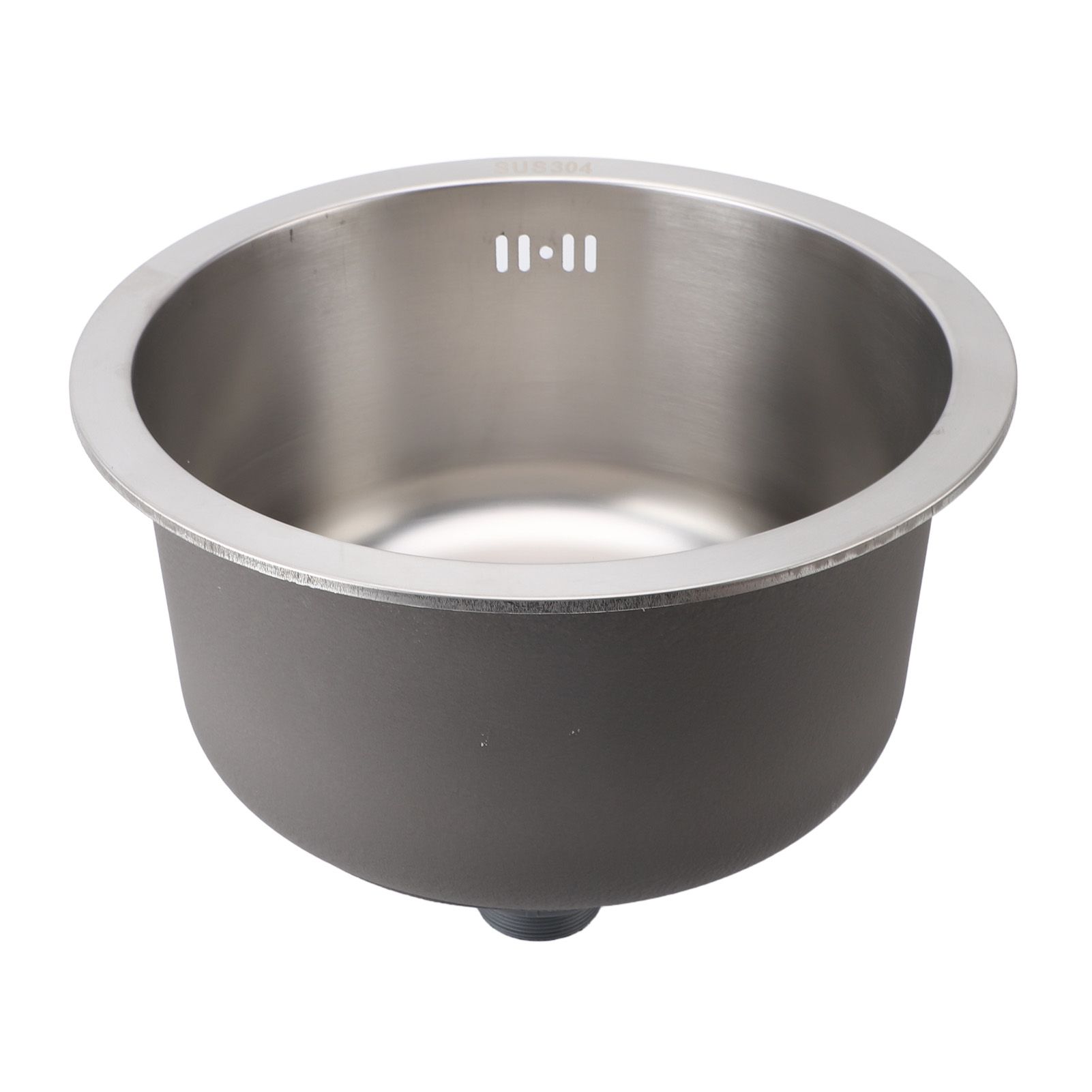 Kitchen Sink 304 Stainless Steel Brushed Single Bowl Rust Proof Round Sink for view 11