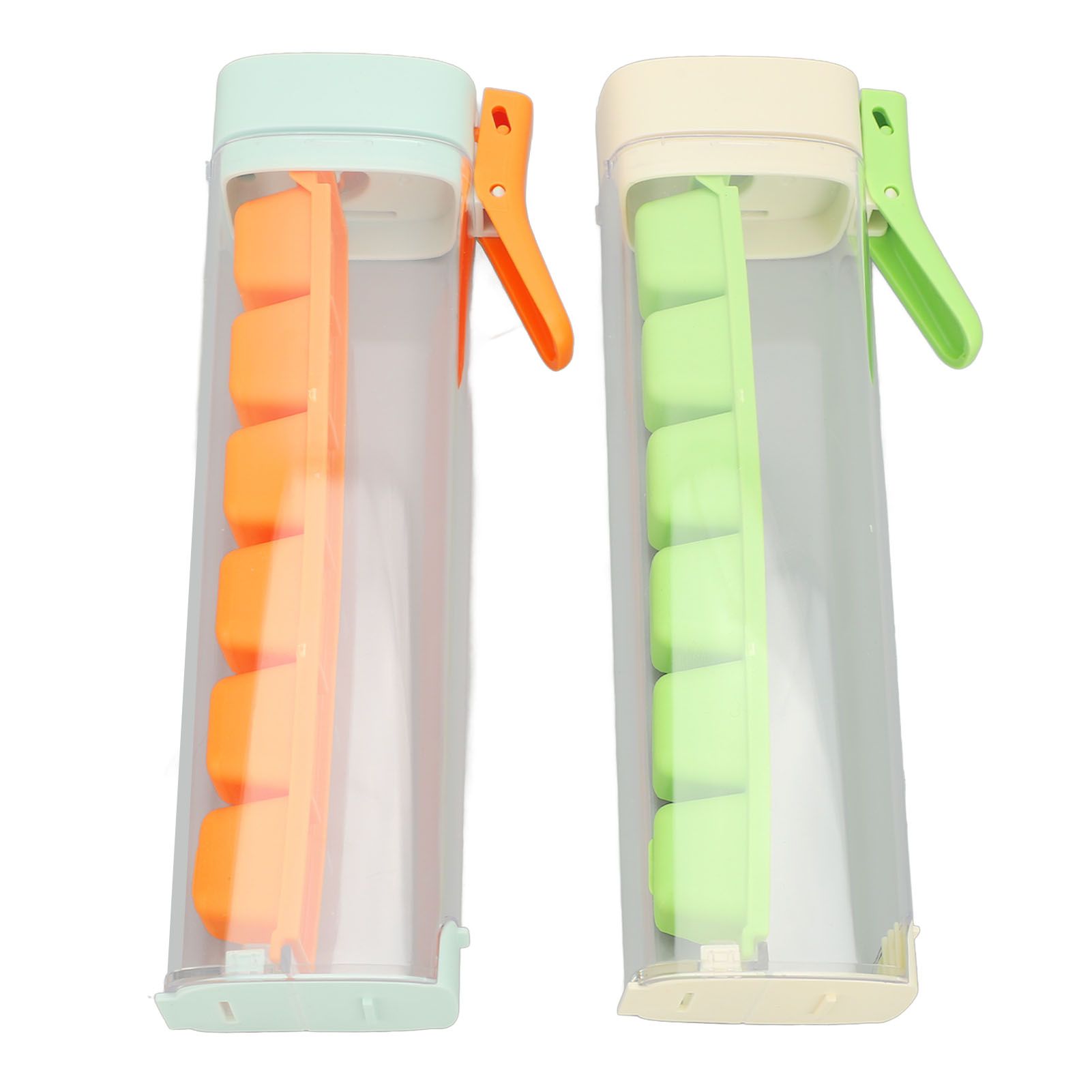 2PCS Ice Cube Trays 6 Grids Easy Release Reusable Ice Cube Molds with Lids and — image 1