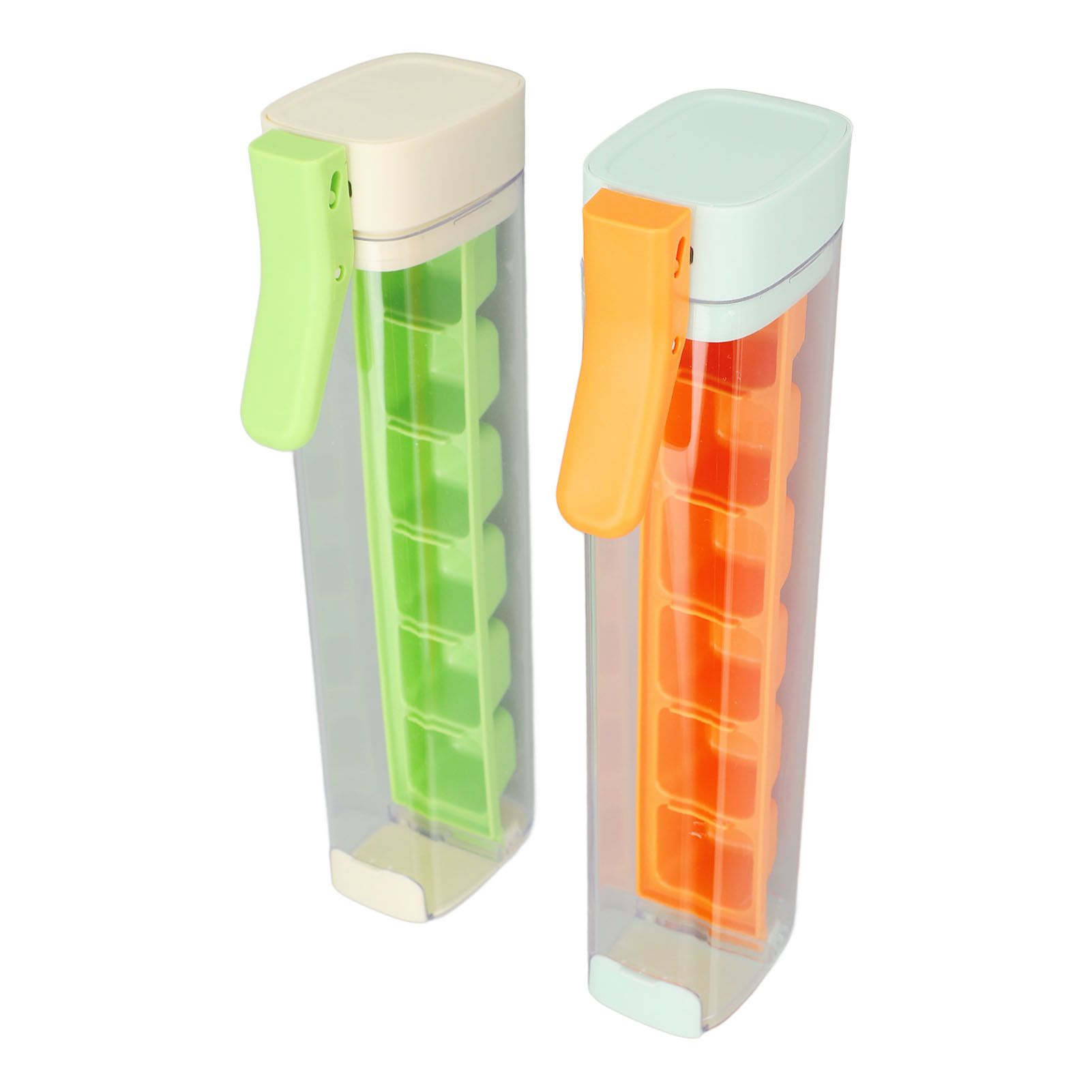 2PCS Ice Cube Trays 6 Grids Easy Release Reusable Ice Cube Molds with Lids and view 4