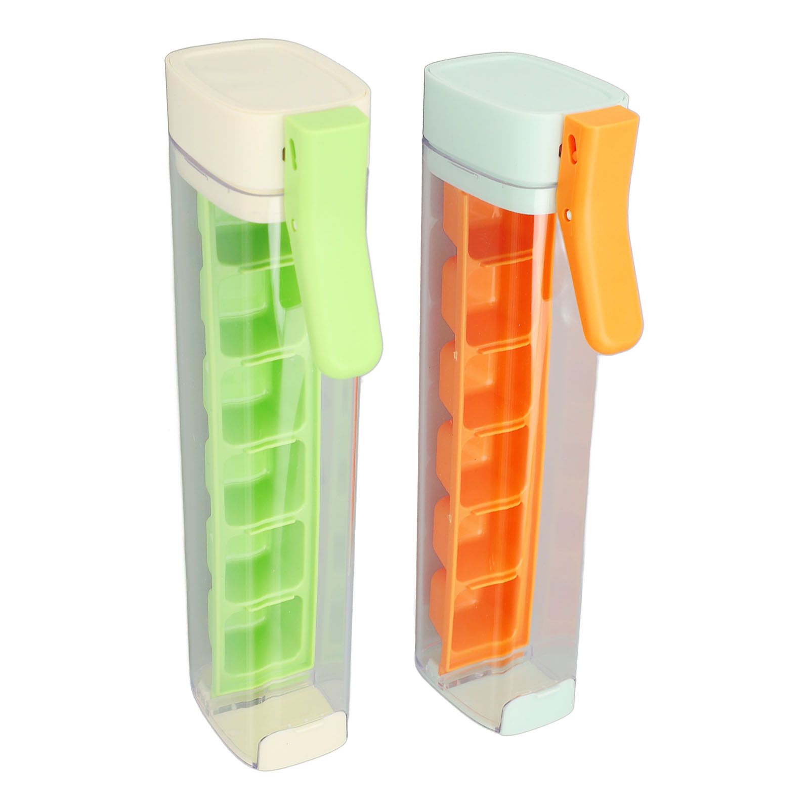 2PCS Ice Cube Trays 6 Grids Easy Release Reusable Ice Cube Molds with Lids and view 6