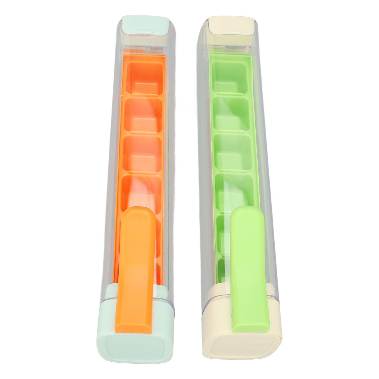2PCS Ice Cube Trays 6 Grids Easy Release Reusable Ice Cube Molds with Lids and view 9
