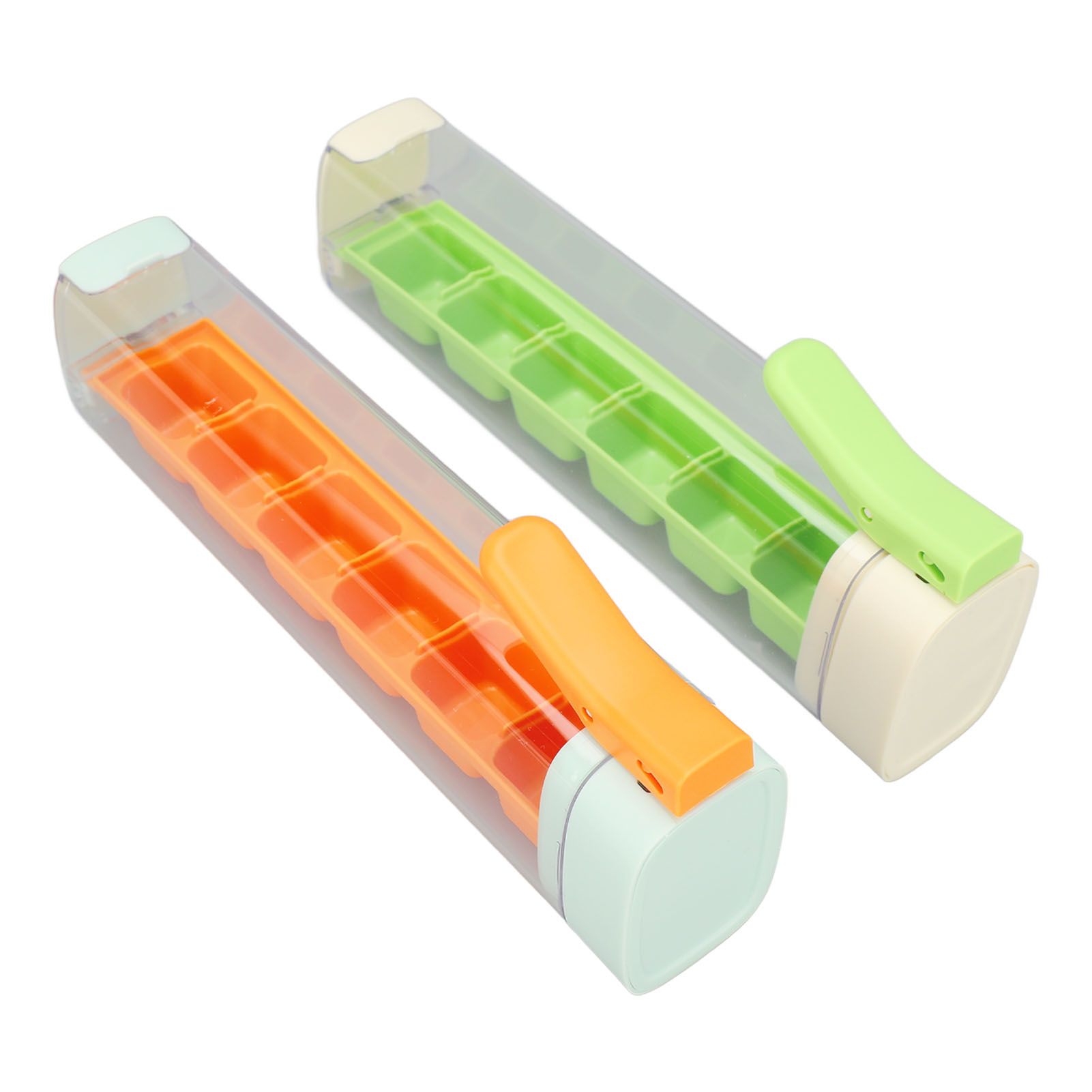 2PCS Ice Cube Trays 6 Grids Easy Release Reusable Ice Cube Molds with Lids and view 10