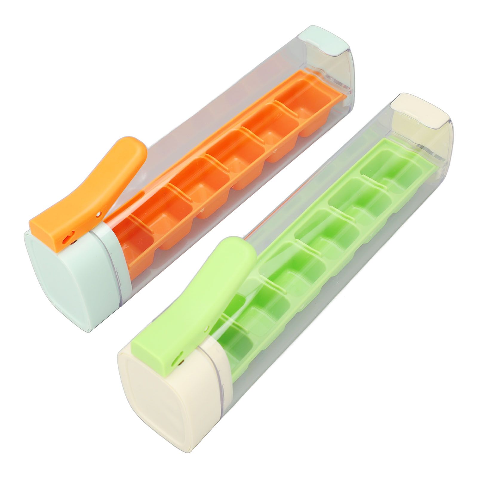 2PCS Ice Cube Trays 6 Grids Easy Release Reusable Ice Cube Molds with Lids and view 11