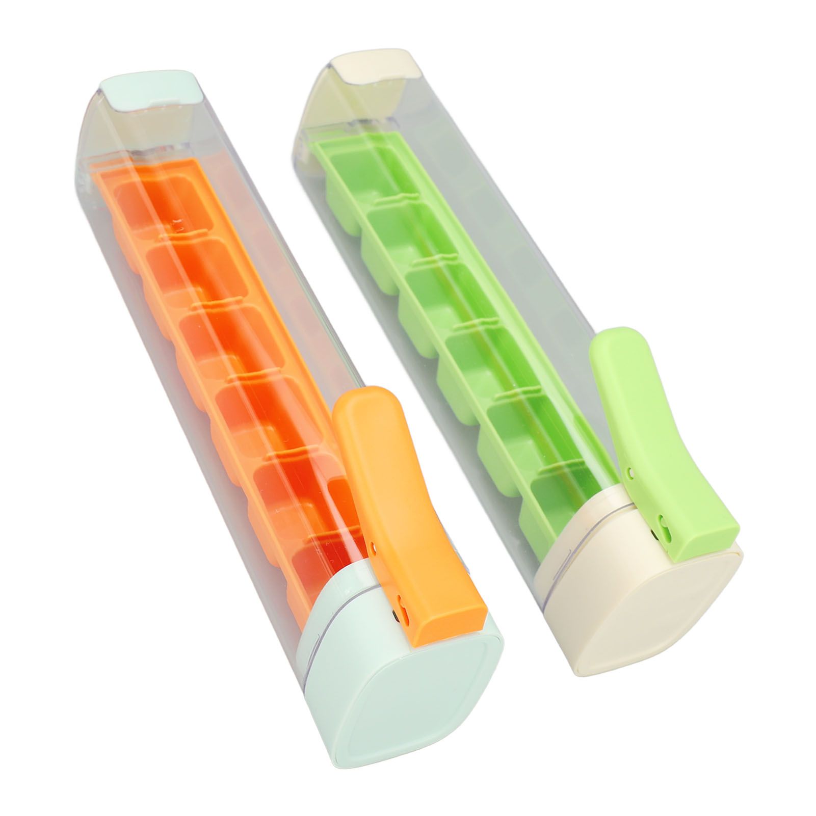 2PCS Ice Cube Trays 6 Grids Easy Release Reusable Ice Cube Molds with Lids and view 12