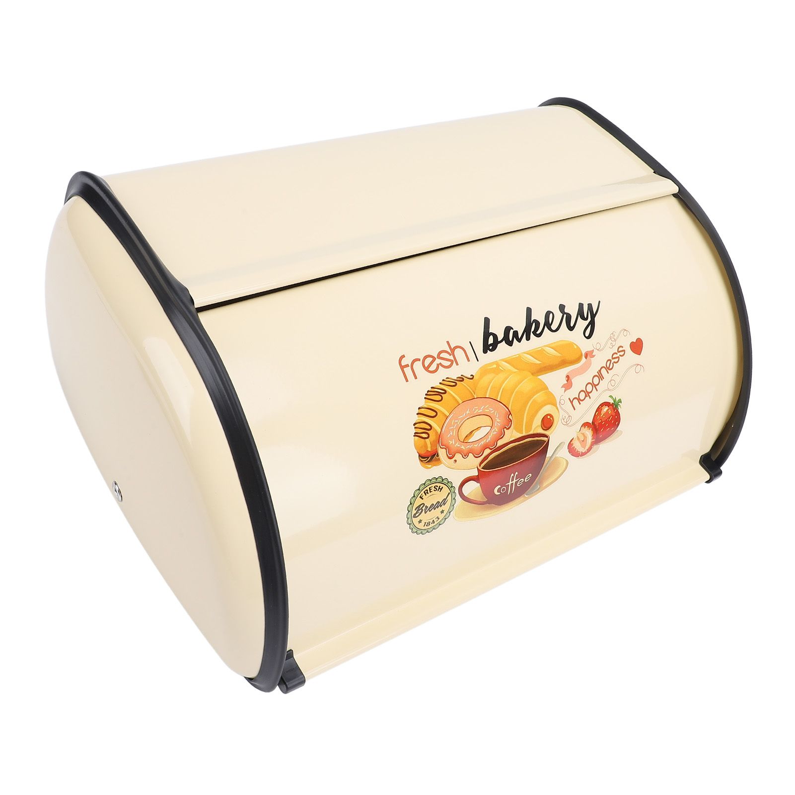 Bread Box Exquisite Elegant Drum Type Metal Bread Storage Bin for Bread Cake
