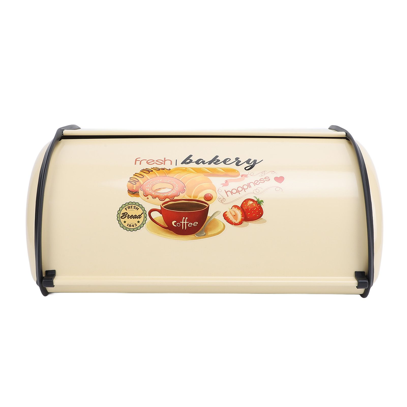 Bread Box Exquisite Elegant Drum Type Metal Bread Storage Bin for Bread Cake view 3