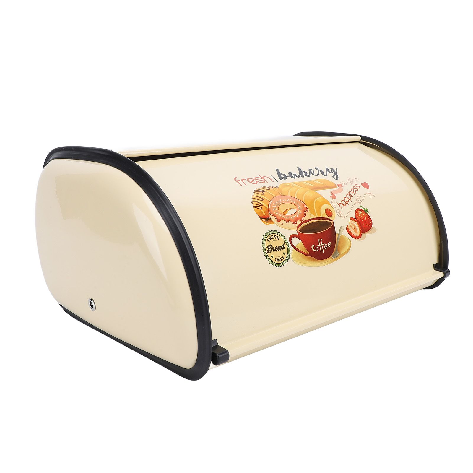 Bread Box Exquisite Elegant Drum Type Metal Bread Storage Bin for Bread Cake view 12