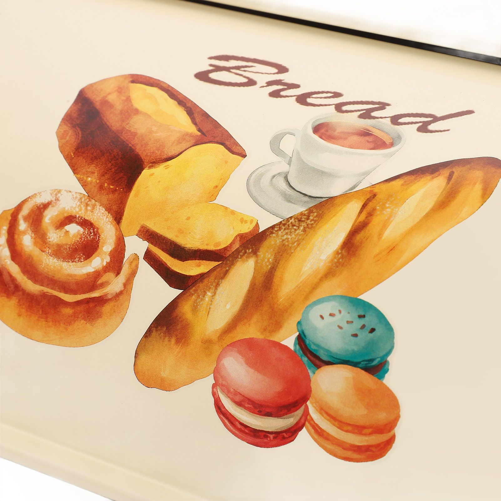 Bread Box Exquisite Elegant Drum Type Metal Bread Storage Bin for Bread Cake view 2