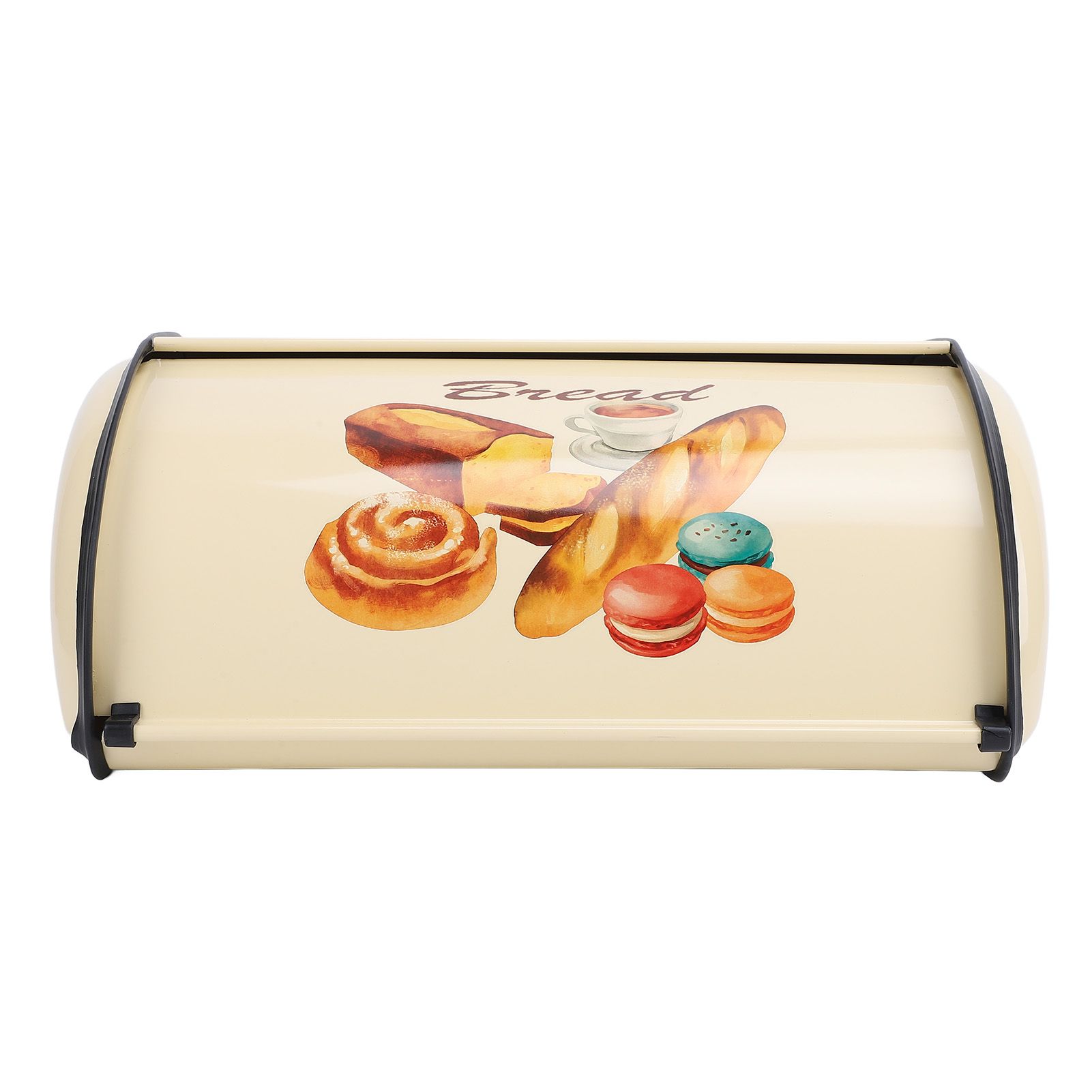 Bread Box Exquisite Elegant Drum Type Metal Bread Storage Bin for Bread Cake view 3