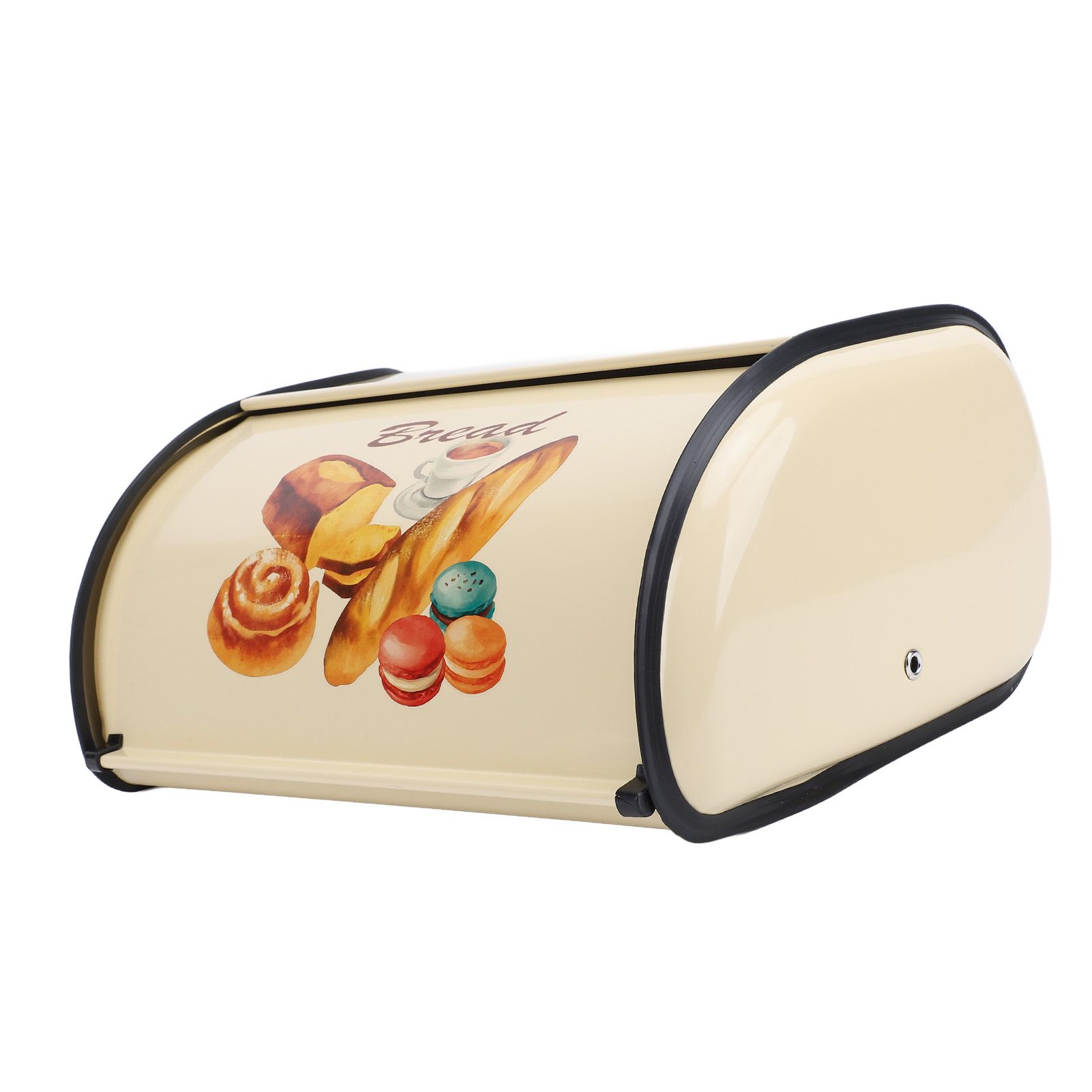 Bread Box Exquisite Elegant Drum Type Metal Bread Storage Bin for Bread Cake view 8