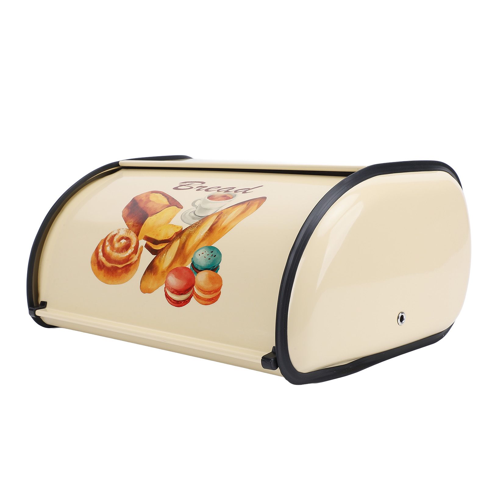 Bread Box Exquisite Elegant Drum Type Metal Bread Storage Bin for Bread Cake view 12