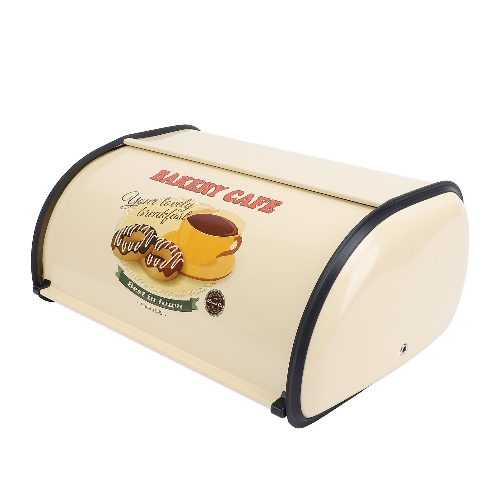 Bread Box Exquisite Elegant Drum Type Metal Bread Storage Bin for Bread Cake