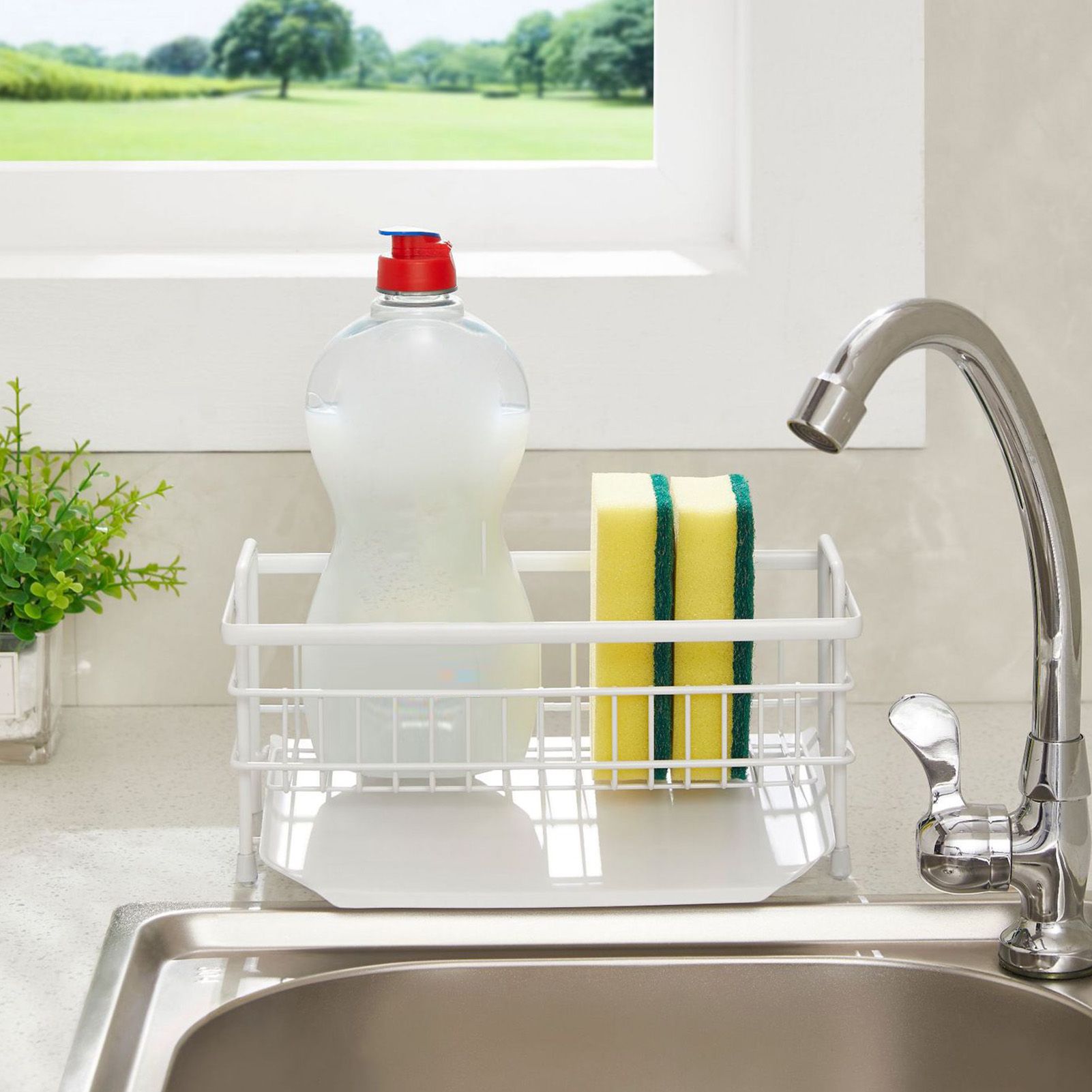 Sink Sponge Holder Stainless Steel Countertop Dish Sponge Organizer Dry Rack view 7