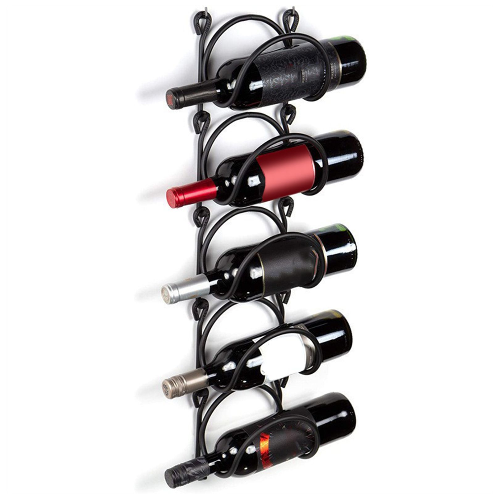 Wall Mounted Wine Rack Multipurpose Wrought Iron Towel Holder view 9