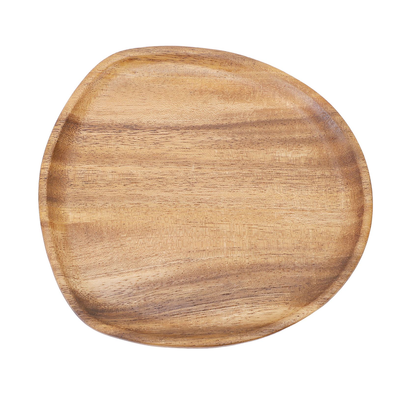 Dinner Plate Walnut Wood Japanese Style Unique Reusable Serving Food Plate for view 4