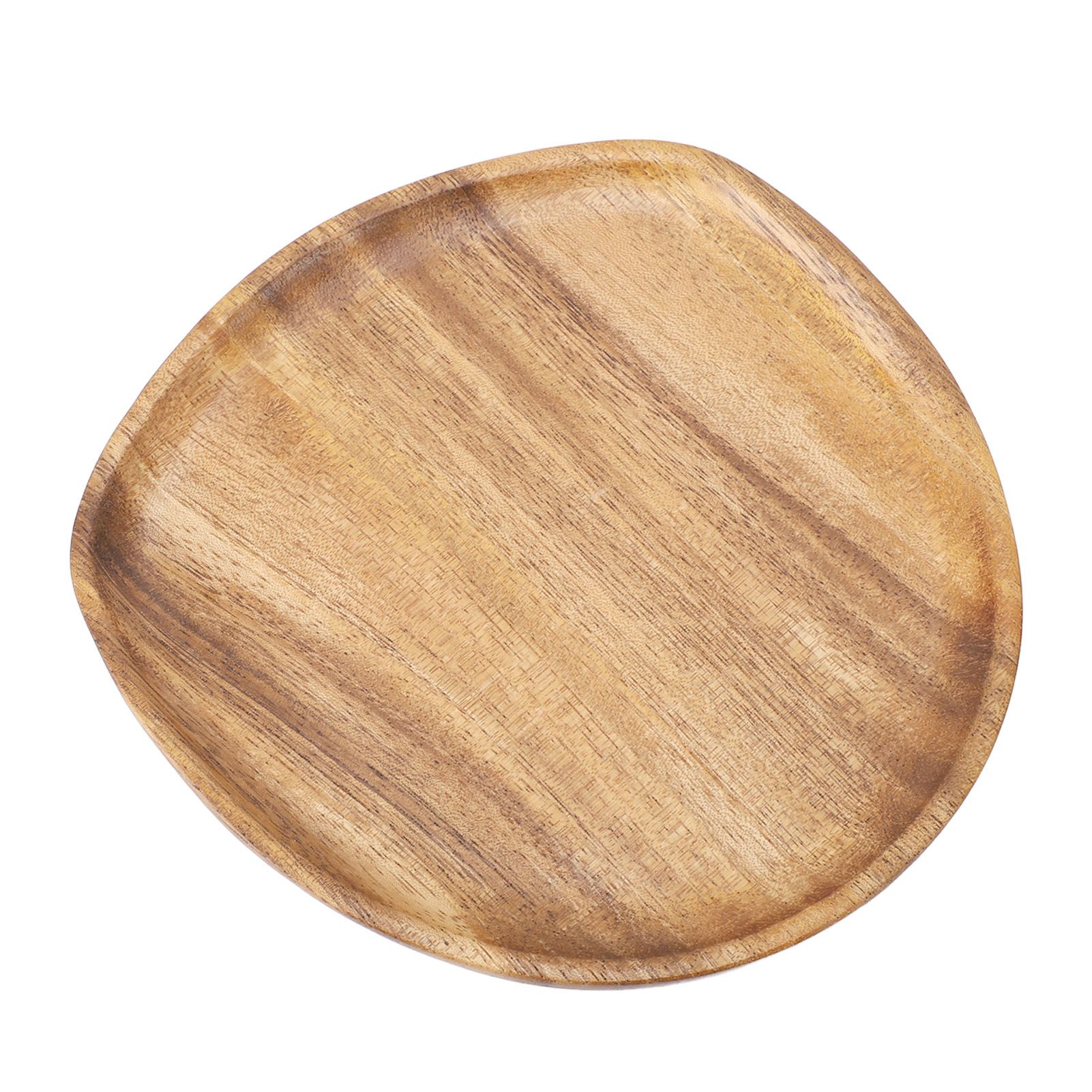 Dinner Plate Walnut Wood Japanese Style Unique Reusable Serving Food Plate for view 8