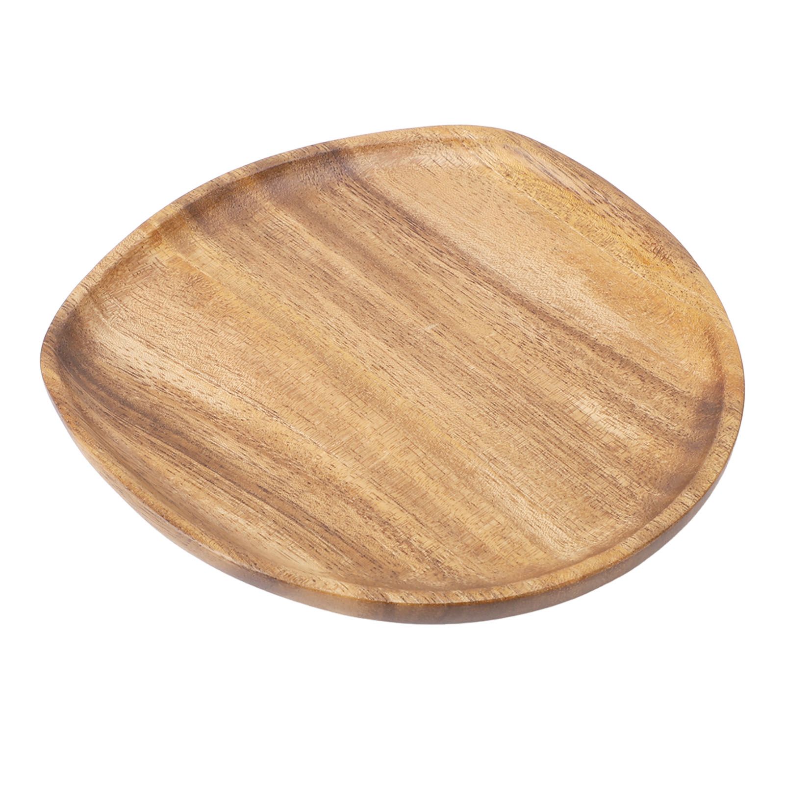 Dinner Plate Walnut Wood Japanese Style Unique Reusable Serving Food Plate for view 9