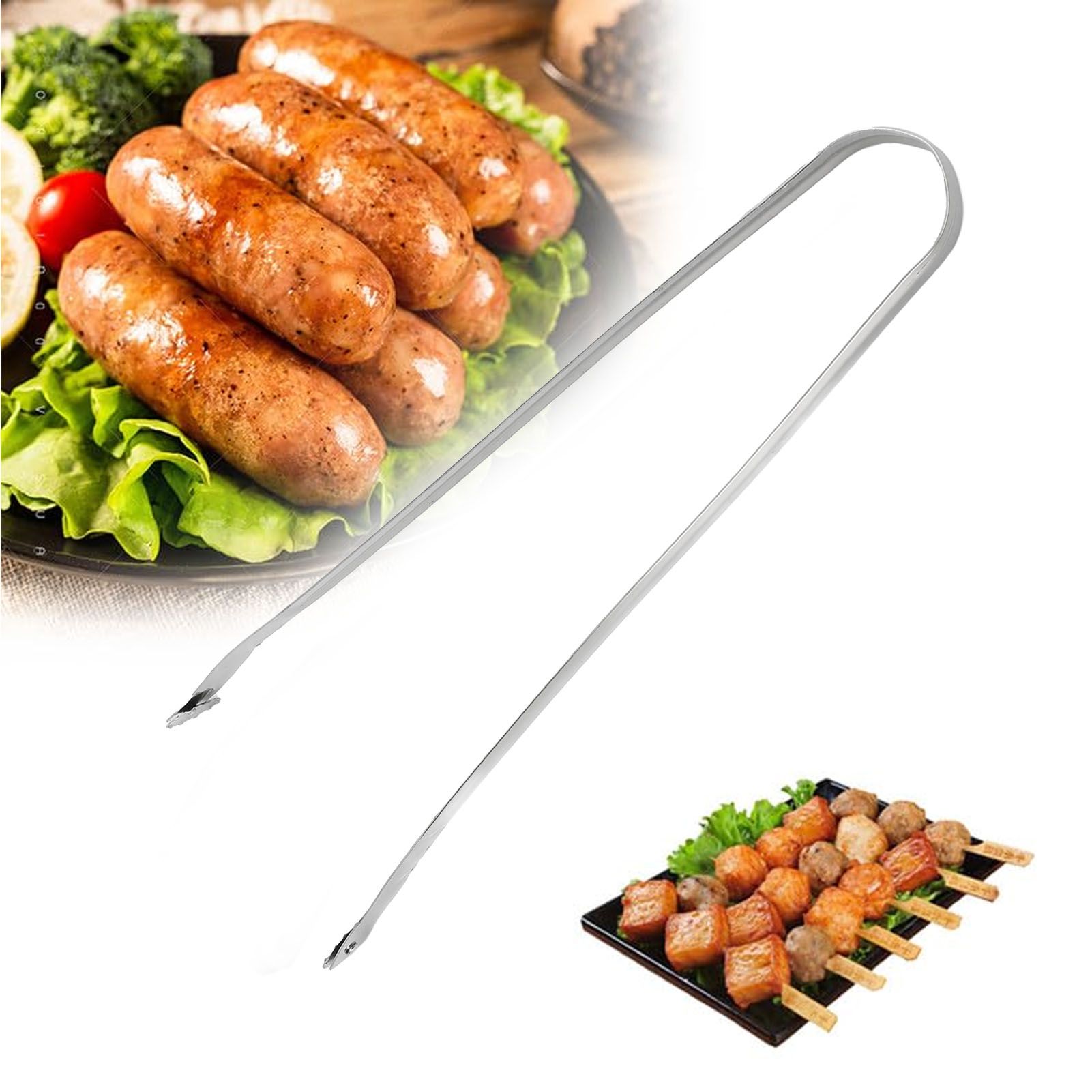 4 Pcs BBQ Sausage Turning Tongs 304 Stainless Steel Multipurpose Barbecue view 12