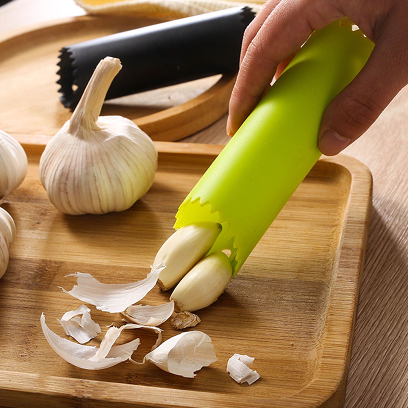 Garlic Peeler Silicone Compact Portable Manual Garlic Peeler Roller Green view 9