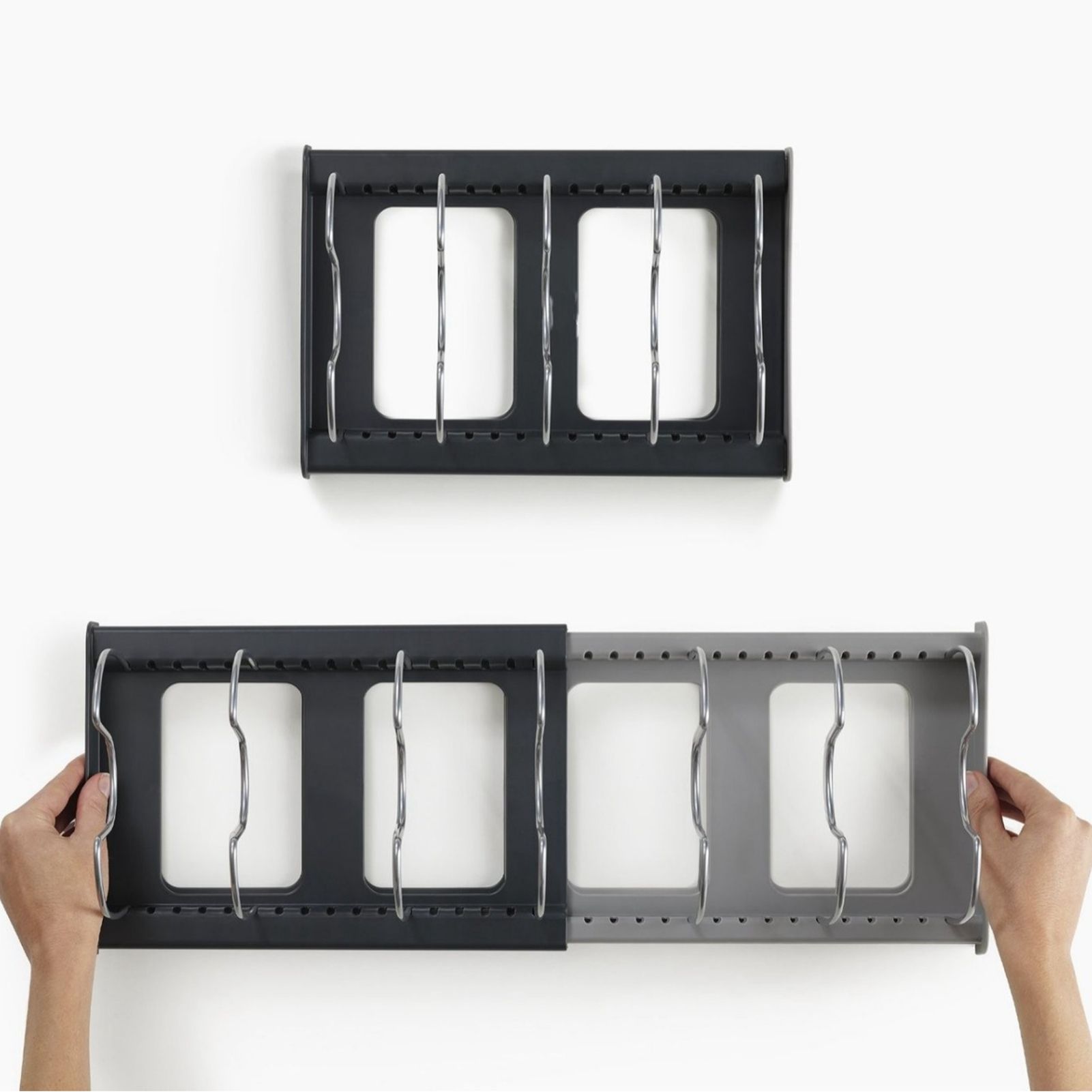 Expandable Pot Lid Organizer Rack PP Stainless Steel Pot Lid Holder Cutting