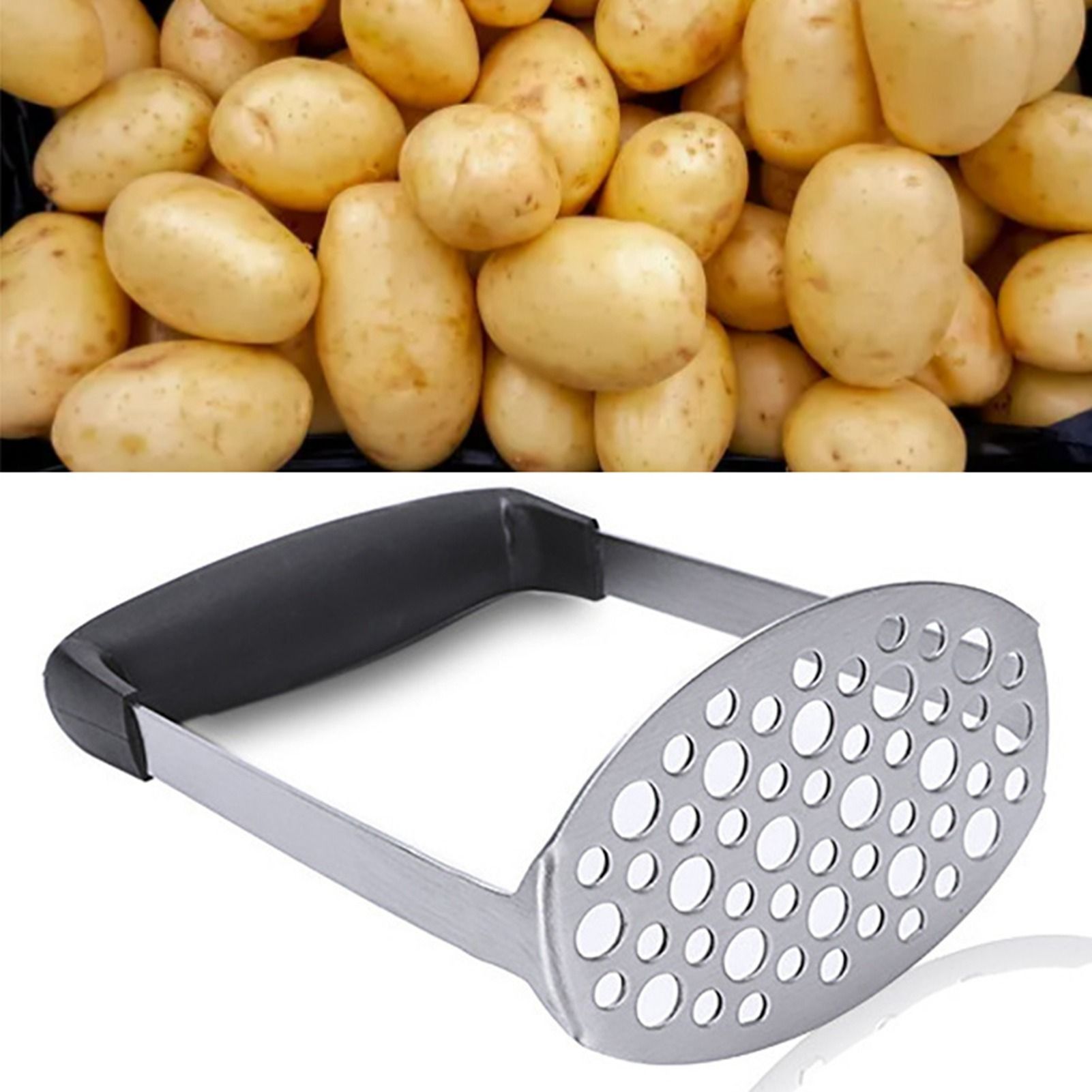 Stainless Steel Potato Masher with Non Slip Handle Manual Fruit Vegetable view 8